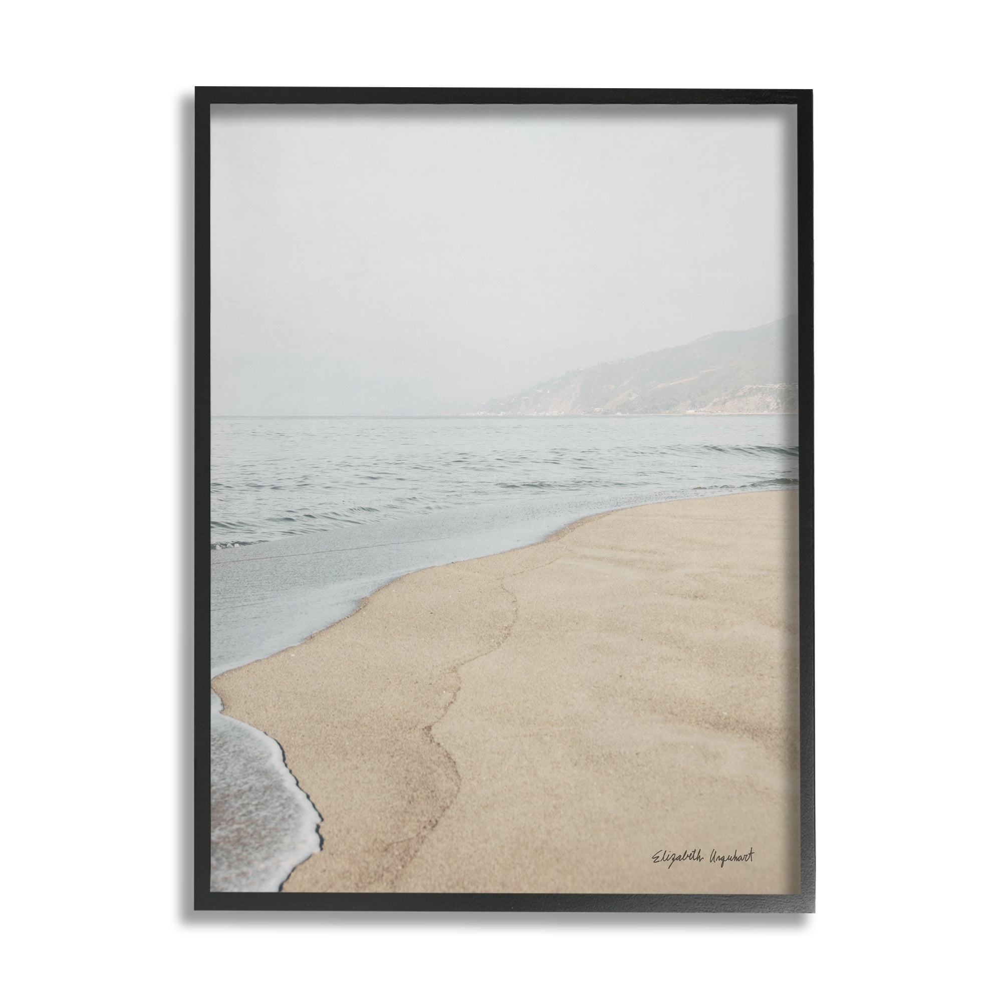 Stupell Industries Foggy Sky Beach Shoreline Landscape Illustration, 11 x 14, Design by Elizabeth Urquhart