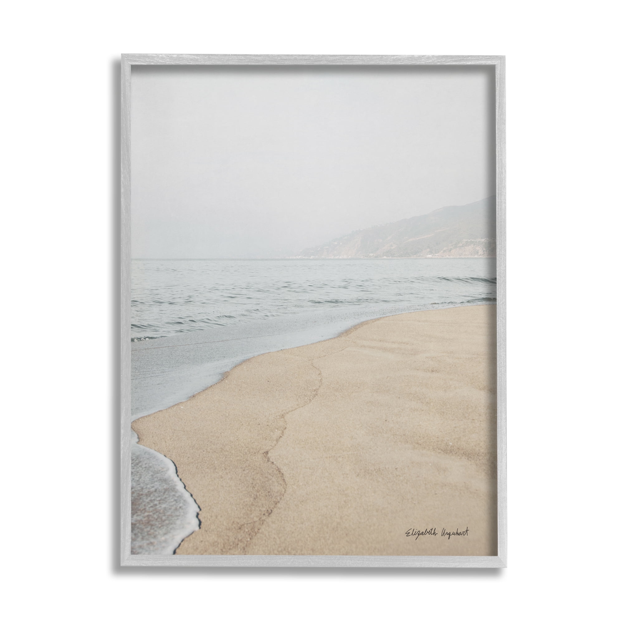 Stupell Industries Foggy Sky Beach Shoreline Landscape Illustration, 24 x 30, Design by Elizabeth Urquhart