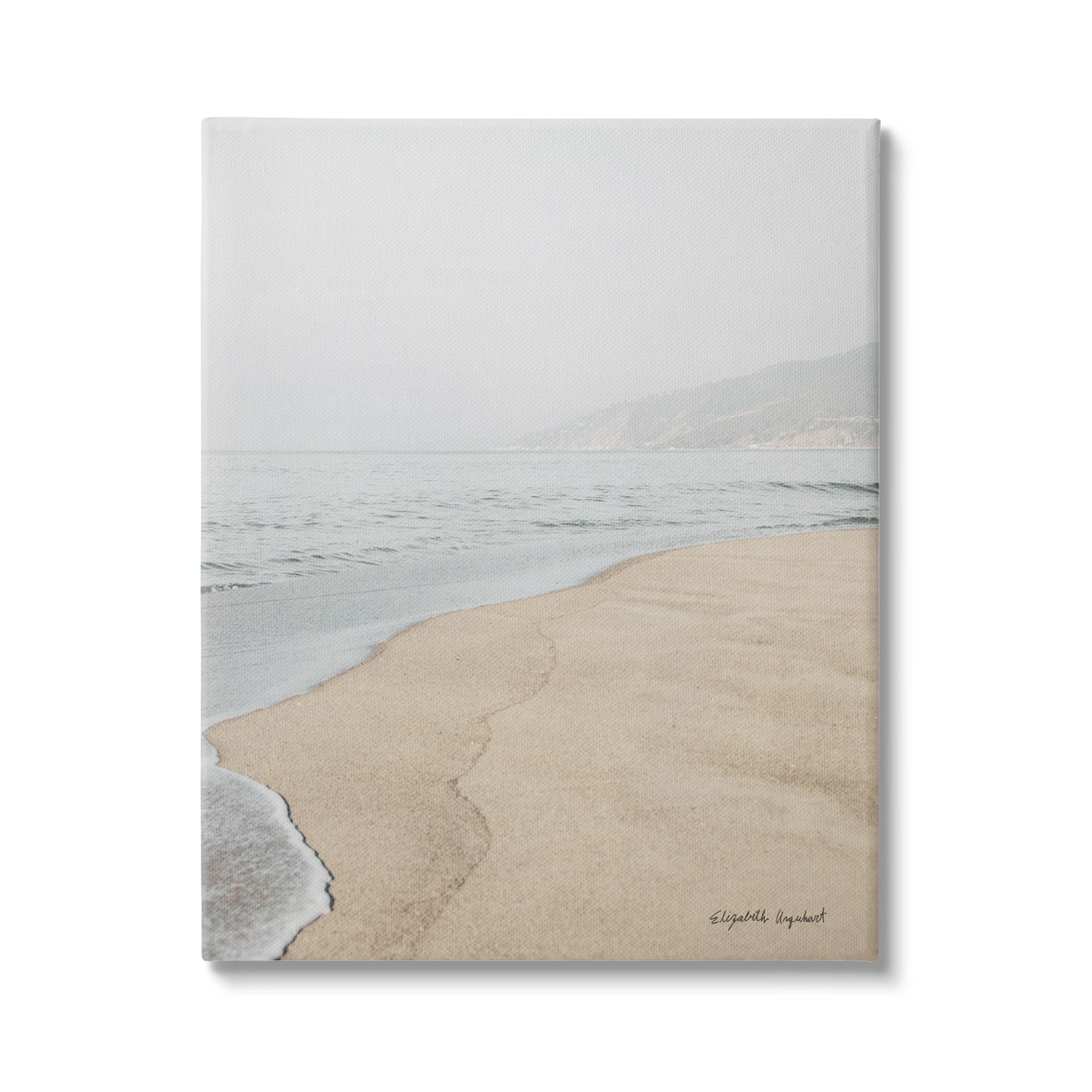 Stupell Industries Foggy Sky Beach Shoreline Landscape Illustration Coastal Photography Gallery-Wrapped Canvas Print Wall Art, 30 x 40, Design by Elizabeth Urquhart
