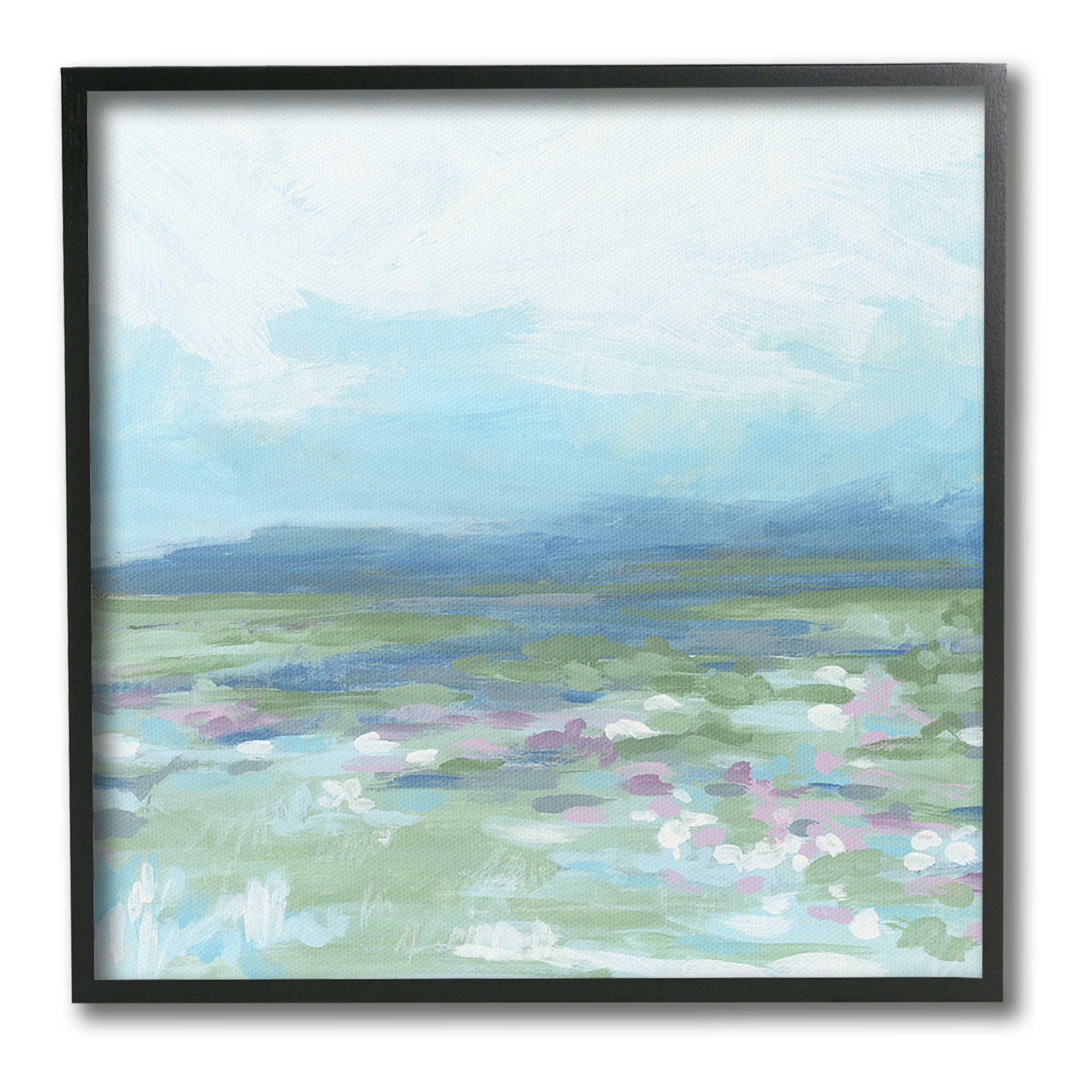 Stupell Industries Foggy Valley Landscape Landscape Painting Black Framed Art Print Wall Art, 12 x 12
