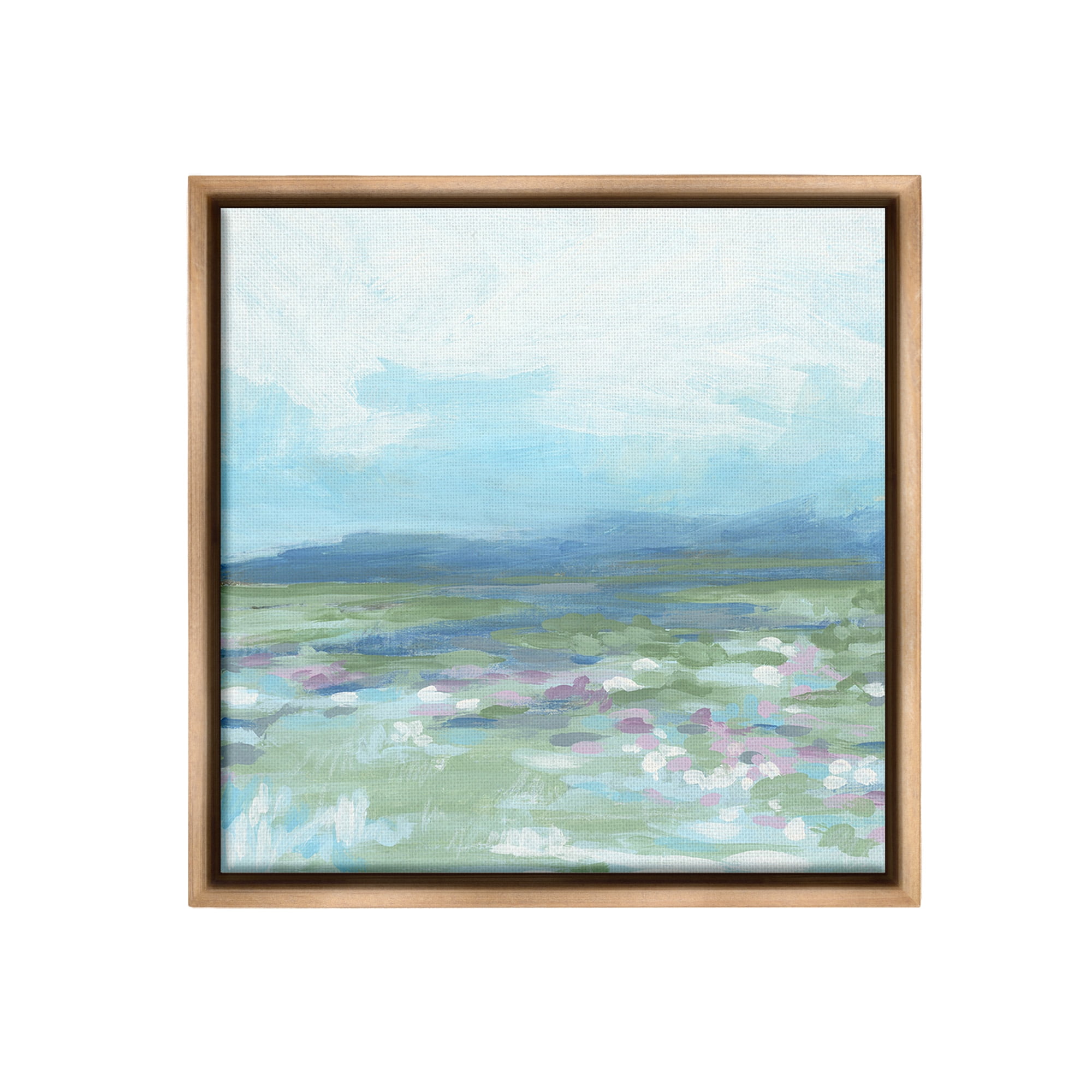 Stupell Industries Foggy Valley Landscape Landscape Painting Brown Floater Framed Canvas Art Print Wall Art, 25 x 25