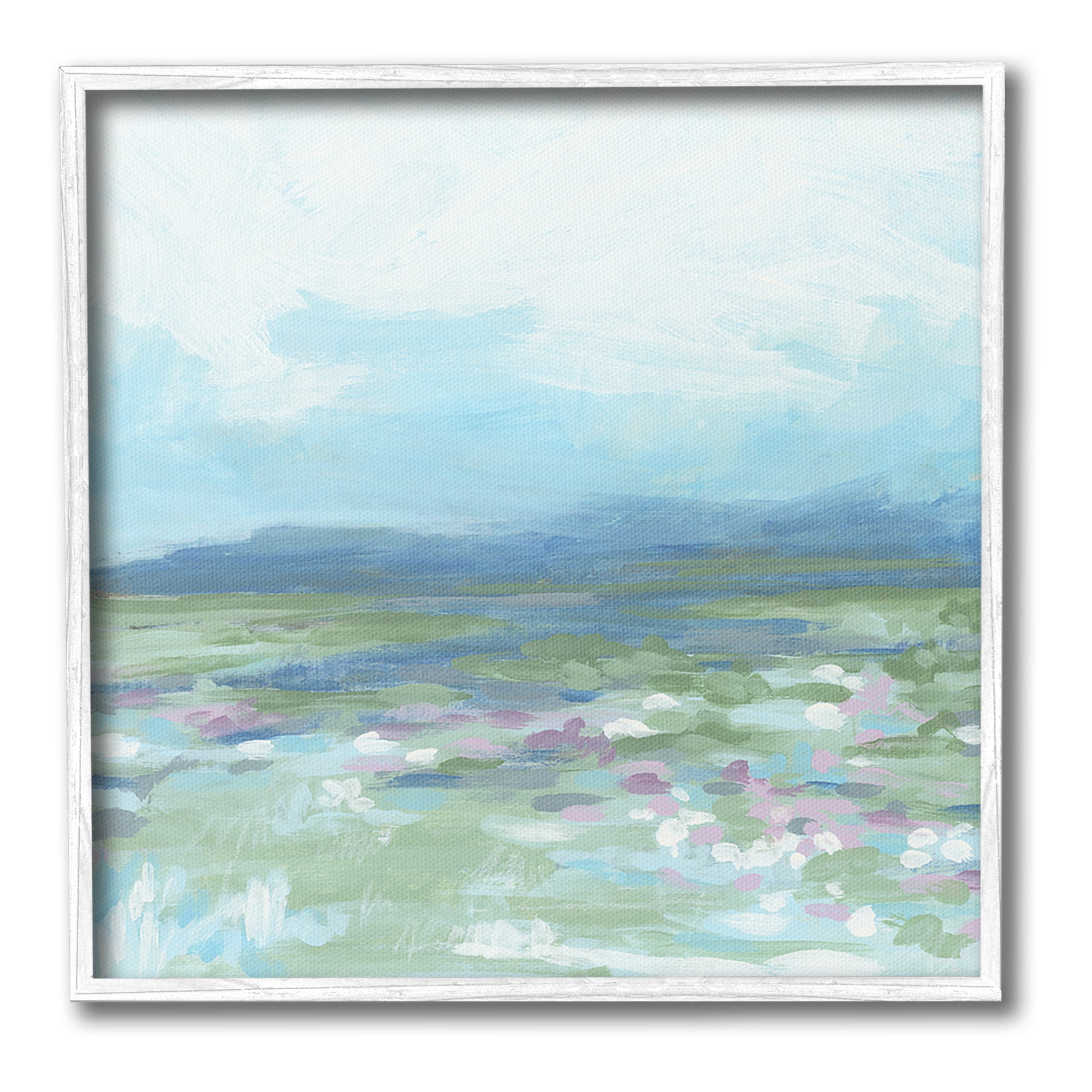 Stupell Industries Foggy Valley Landscape Landscape Painting White Framed Art Print Wall Art, 17 x 17