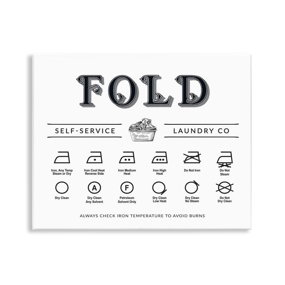 Stupell Industries Fold & Iron Symbols Chart Wall Plaque Art design by Lettered and Lined, 11 x 14