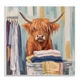 thumbnail image 1 of Stupell Industries Folding Fun Laundry Cow Wall Plaque Art design by Nina Blue, 12 x 12, 1 of 7