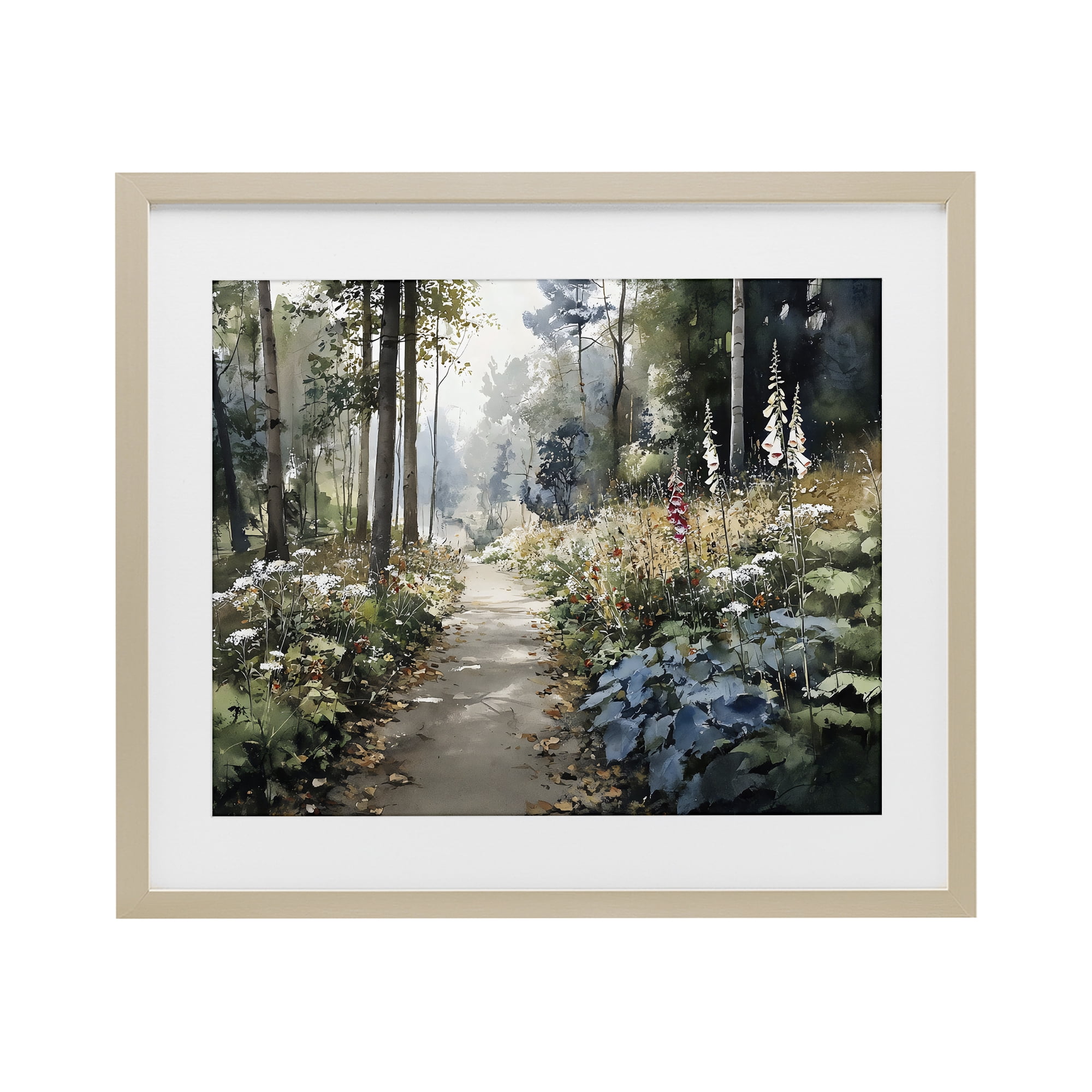 Stupell Industries Foliage Forest at Dusk Birch Framed Print Under Glass, design by Franklyn Gregory