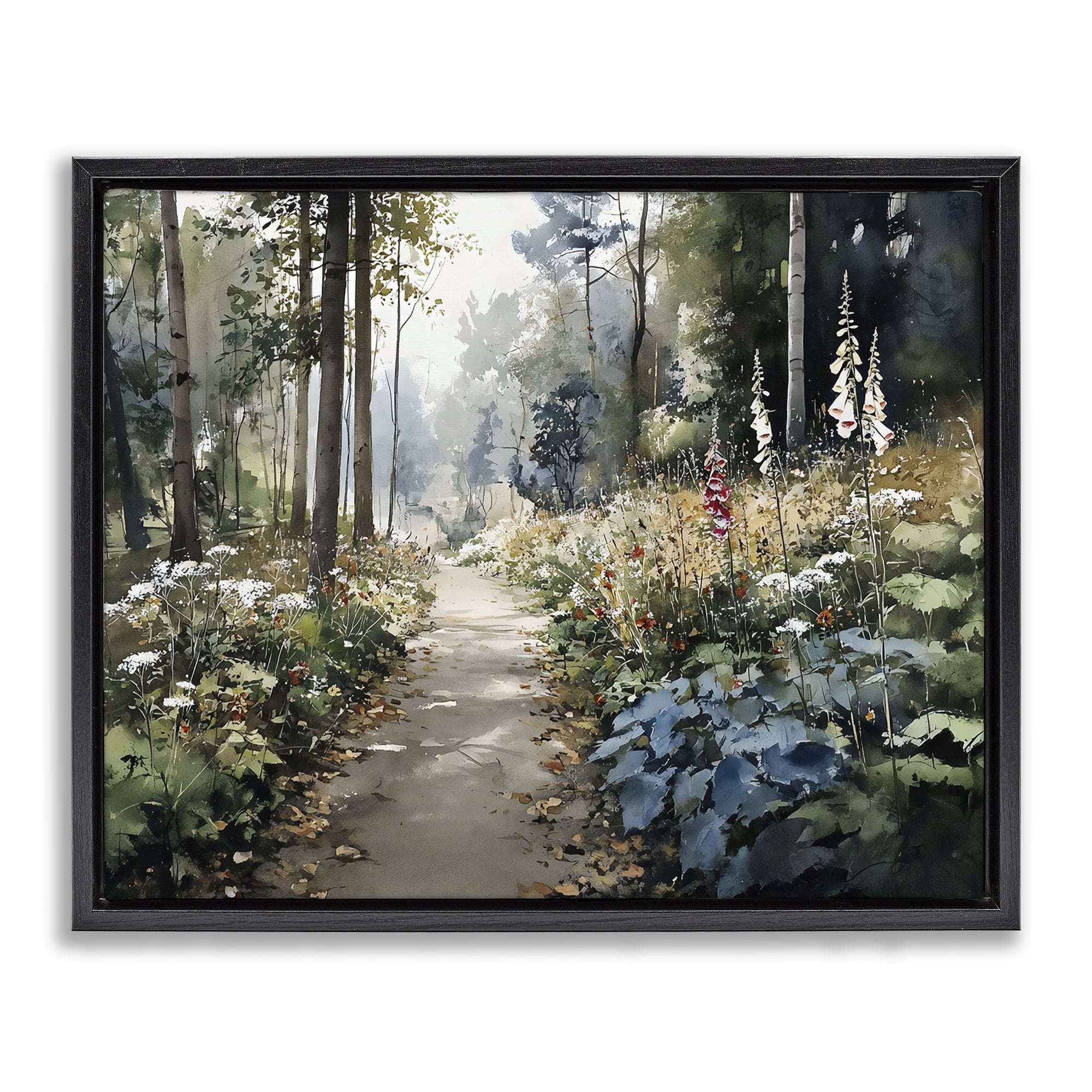 Stupell Industries Foliage Forest at Dusk Black Framed Floater Canvas Wall Art, design by Franklyn Gregory