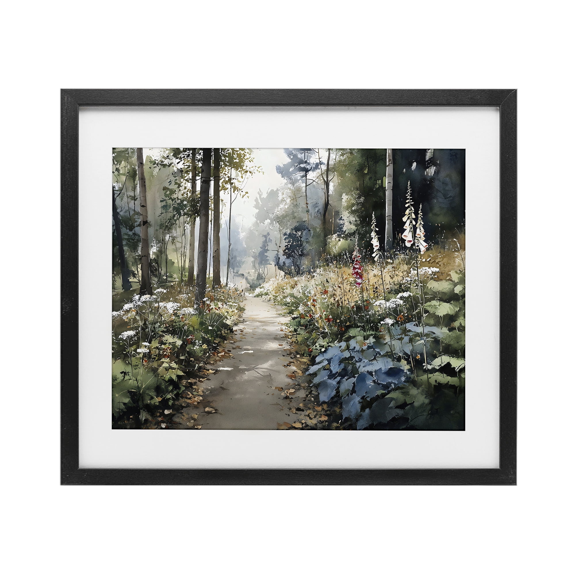 Stupell Industries Foliage Forest at Dusk Black Framed Print Under Glass, design by Franklyn Gregory