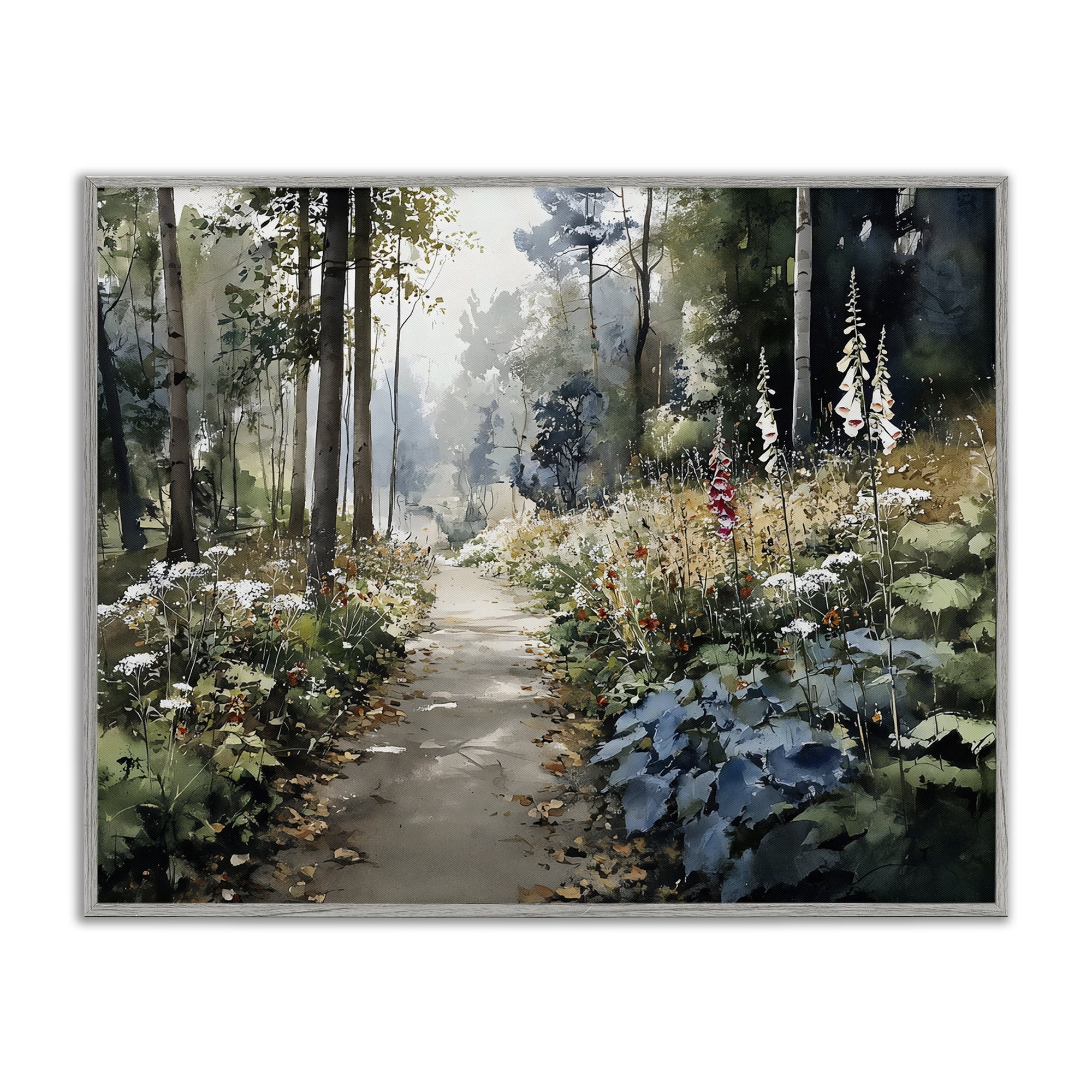 Stupell Industries Foliage Forest at Dusk Gray Framed Giclee Art, design by Franklyn Gregory