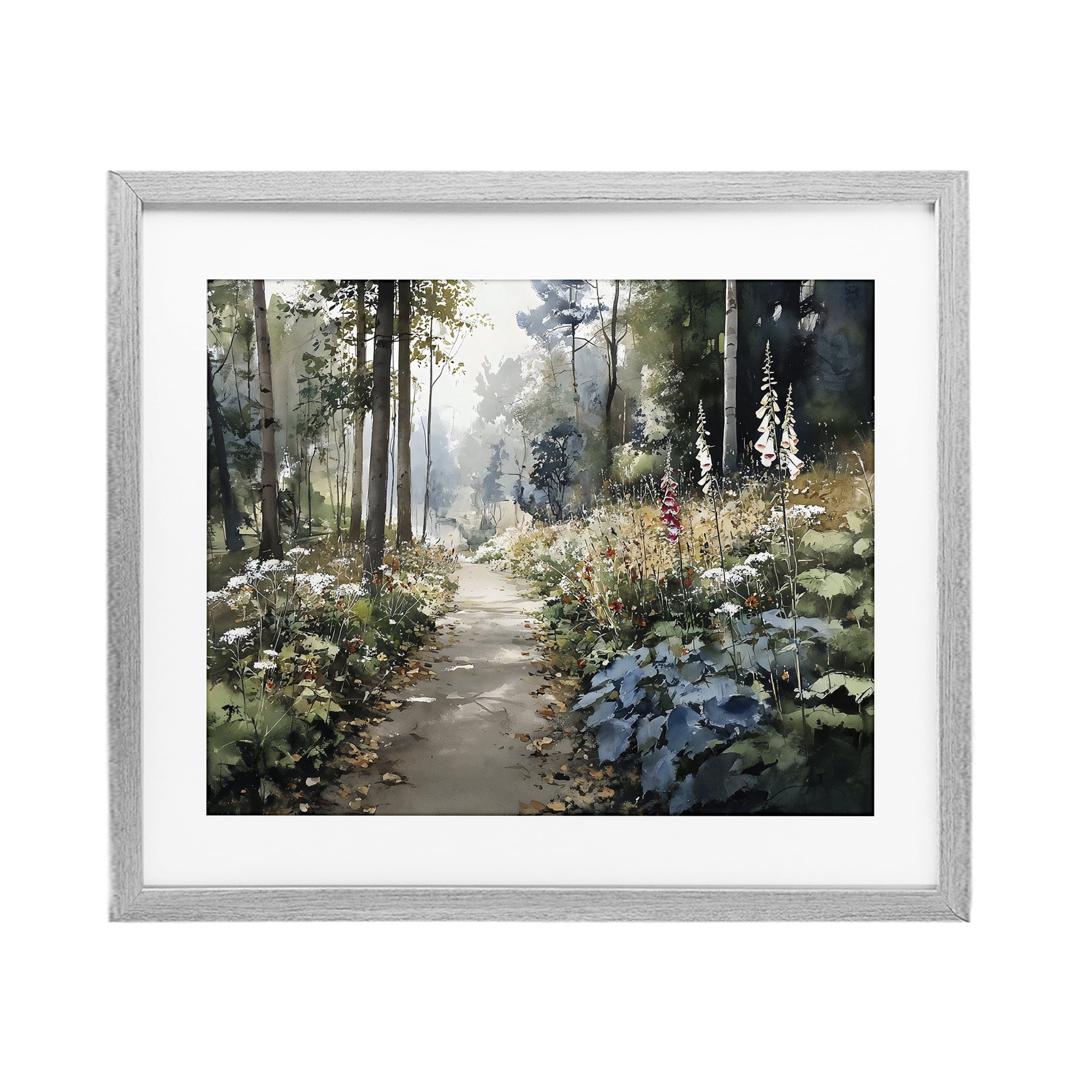 Stupell Industries Foliage Forest at Dusk Gray Framed Print Under Glass, design by Franklyn Gregory