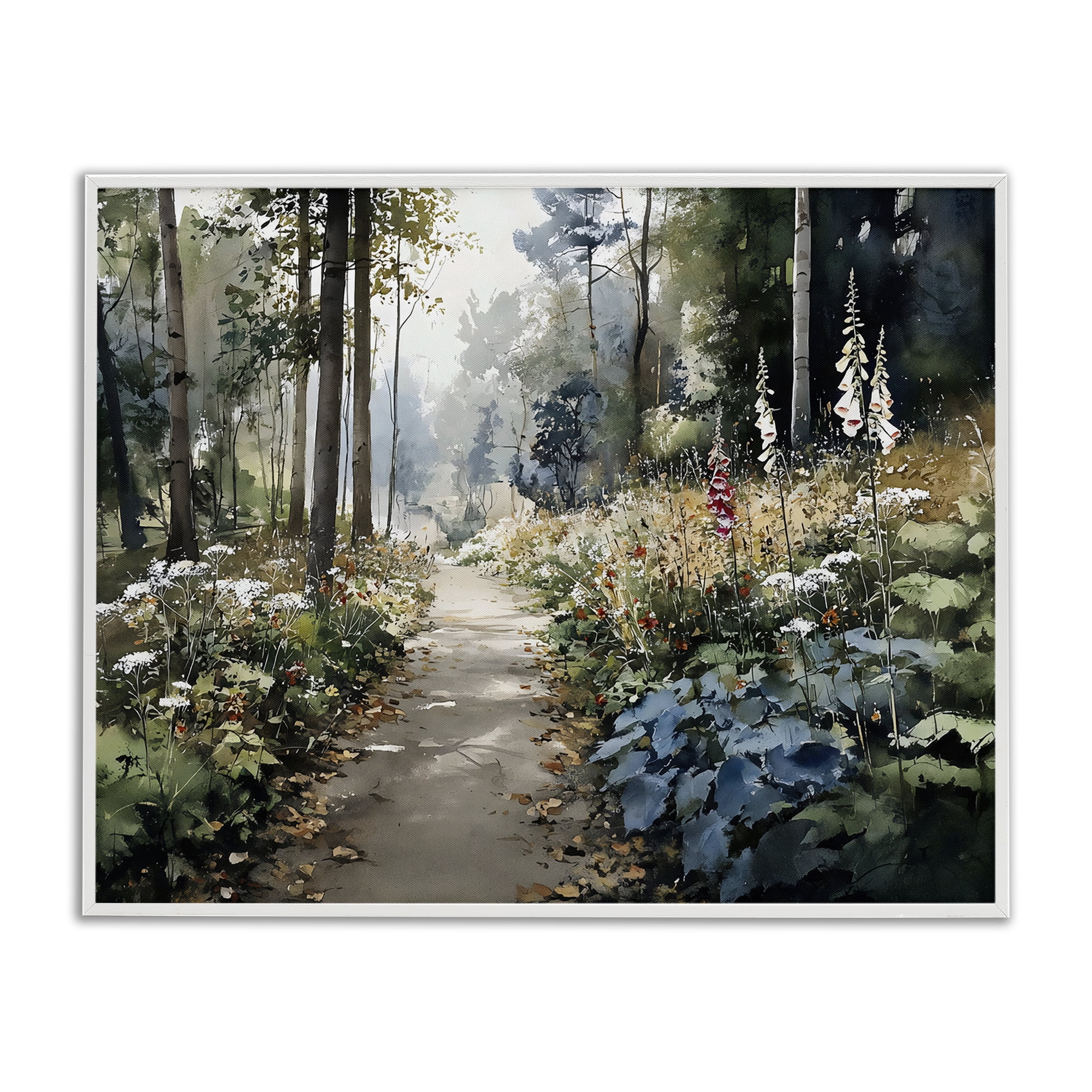 Stupell Industries Foliage Forest at Dusk White Framed Giclee Art, design by Franklyn Gregory