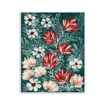 Stupell Industries Folksy Floral Pattern Botanical & Floral Painting Unframed Art Print Wall Art, 11 x 14