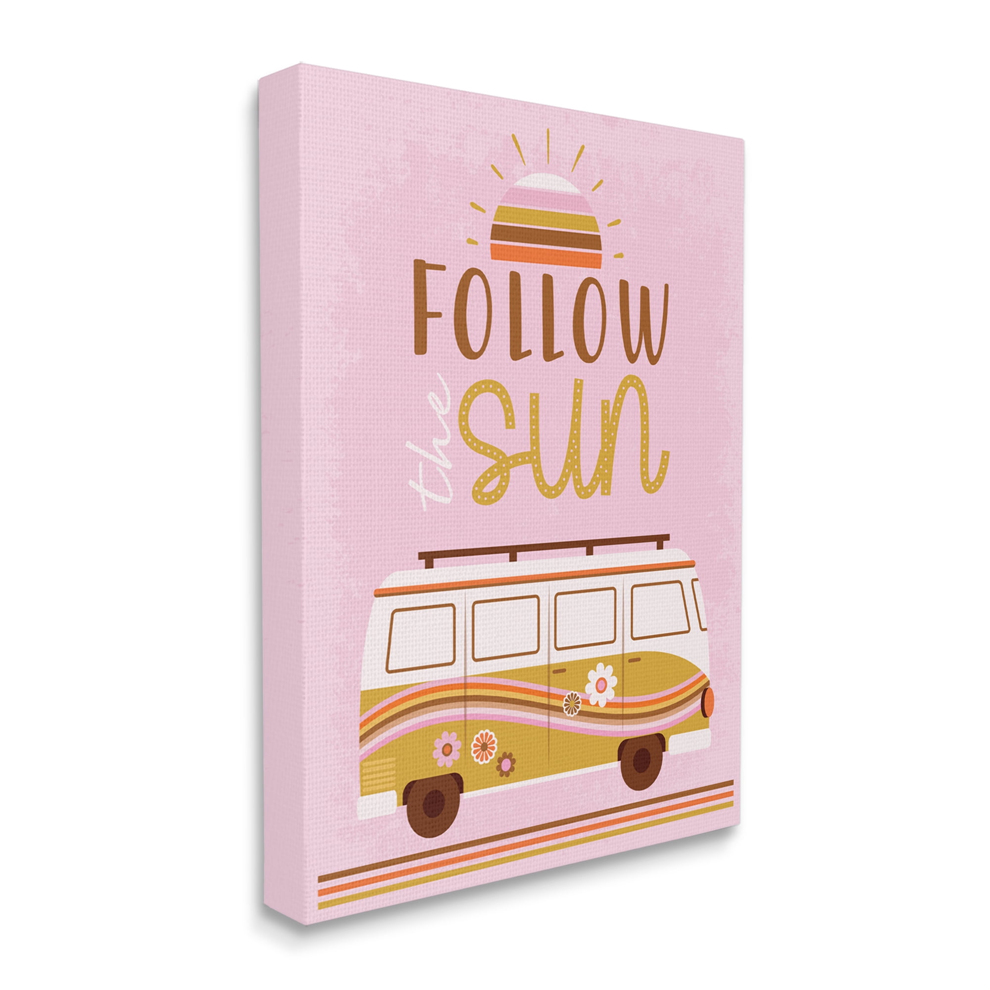 Stupell Industries Follow The Sun Sentiment Retro Van Sunflowers , 16 x 20, Designed by Angela Nickeas