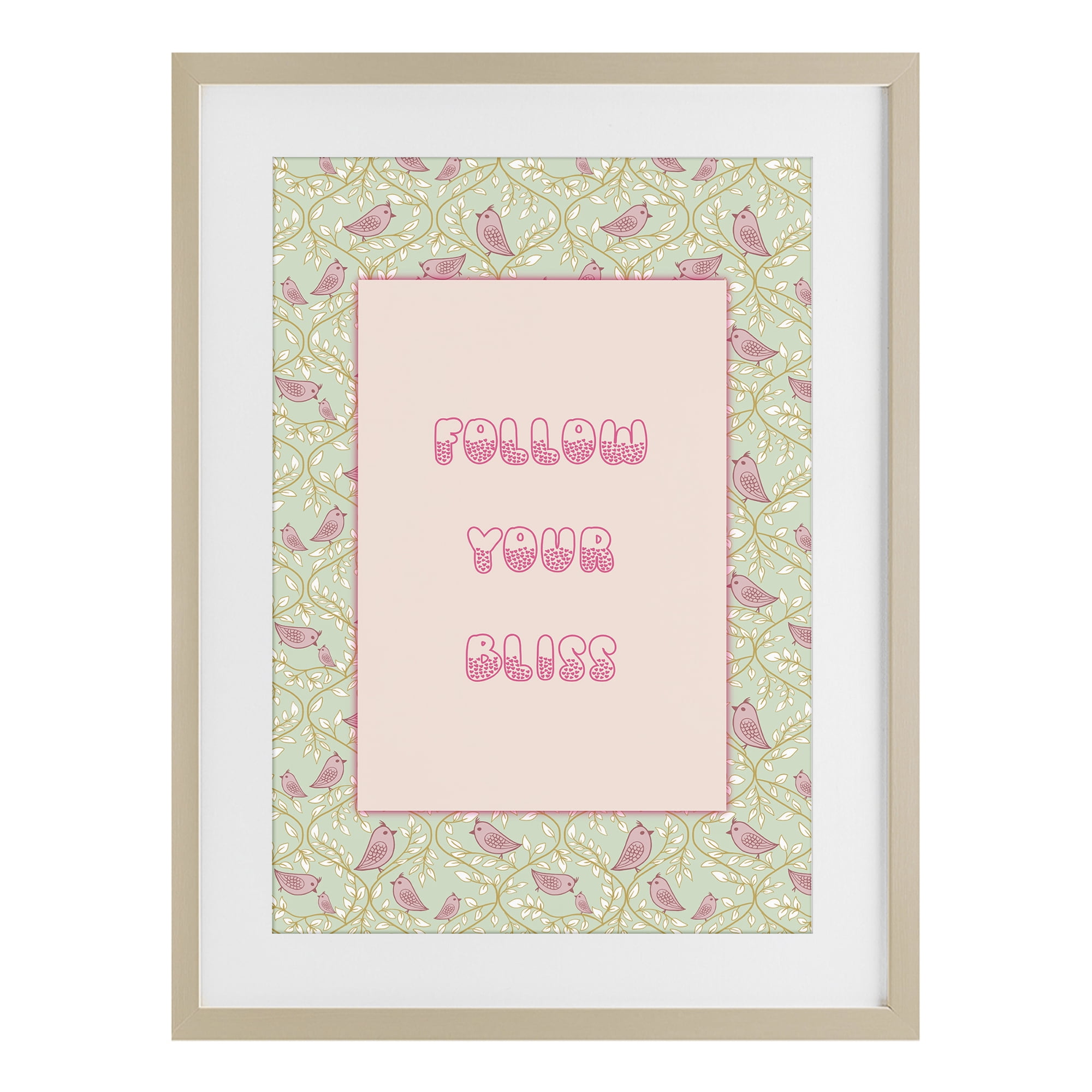 Stupell Industries Follow Your Bliss Birch Framed Print Under Glass, design by Pooja Dave