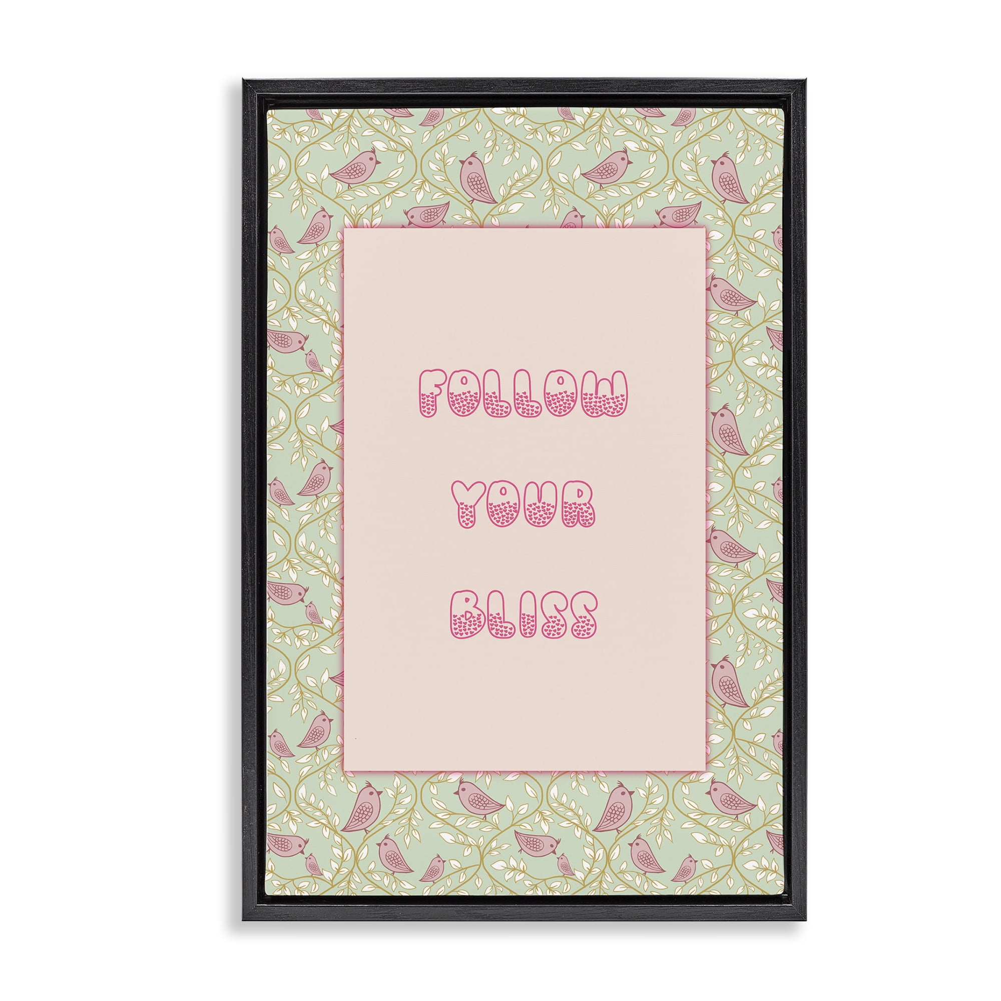 Stupell Industries Follow Your Bliss Black Framed Floater Canvas Wall Art, design by Pooja Dave