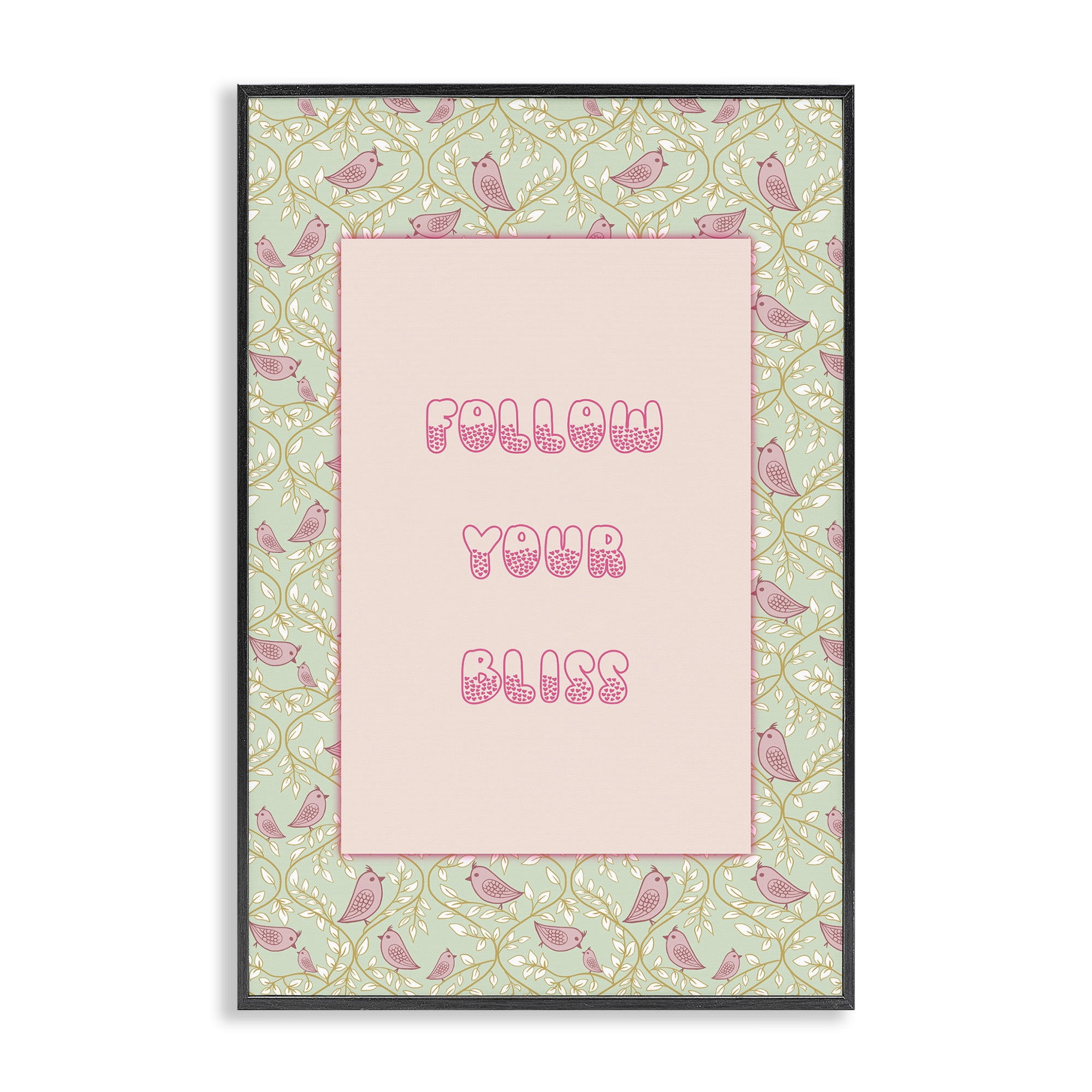 Stupell Industries Follow Your Bliss Black Framed Giclee Art, design by Pooja Dave