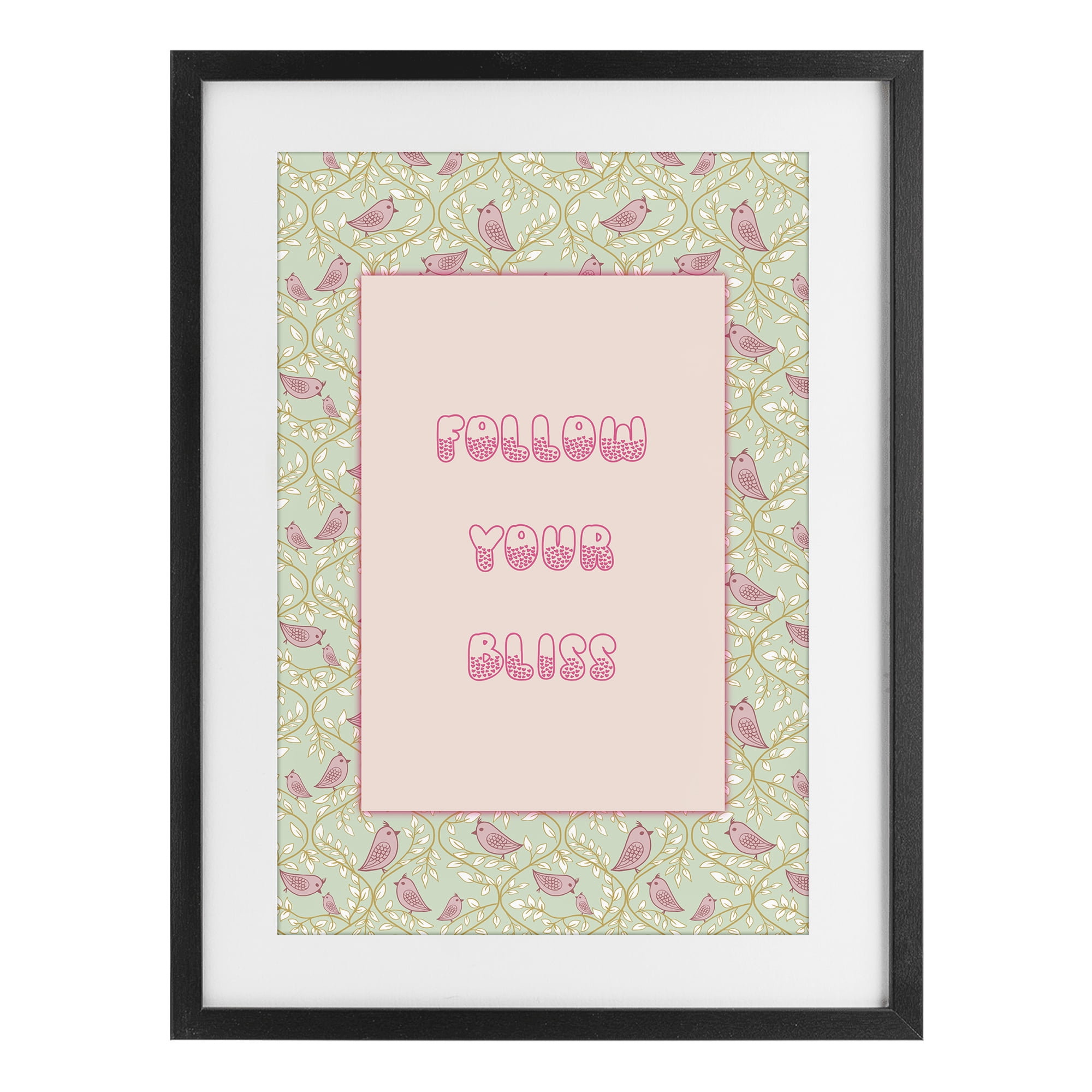 Stupell Industries Follow Your Bliss Black Framed Print Under Glass, design by Pooja Dave