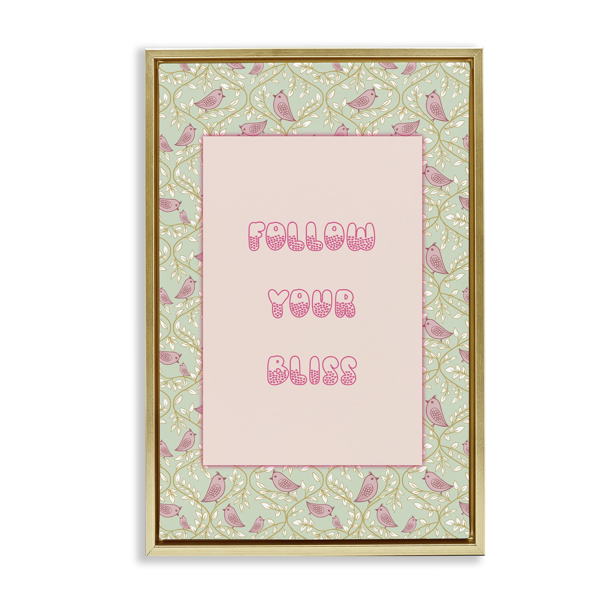 Stupell Industries Follow Your Bliss Gold Framed Floater Canvas Wall Art, design by Pooja Dave