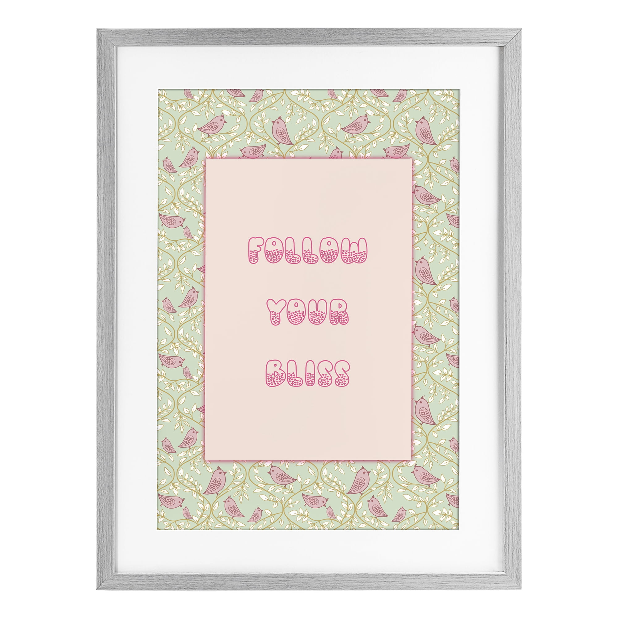 Stupell Industries Follow Your Bliss Gray Framed Print Under Glass, design by Pooja Dave