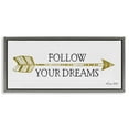 thumbnail image 1 of Stupell Industries Follow Your Dreams with Arrow Inspirational Painting Gray Floater Framed Canvas Art Print Wall Art, 31 x 14, 1 of 9