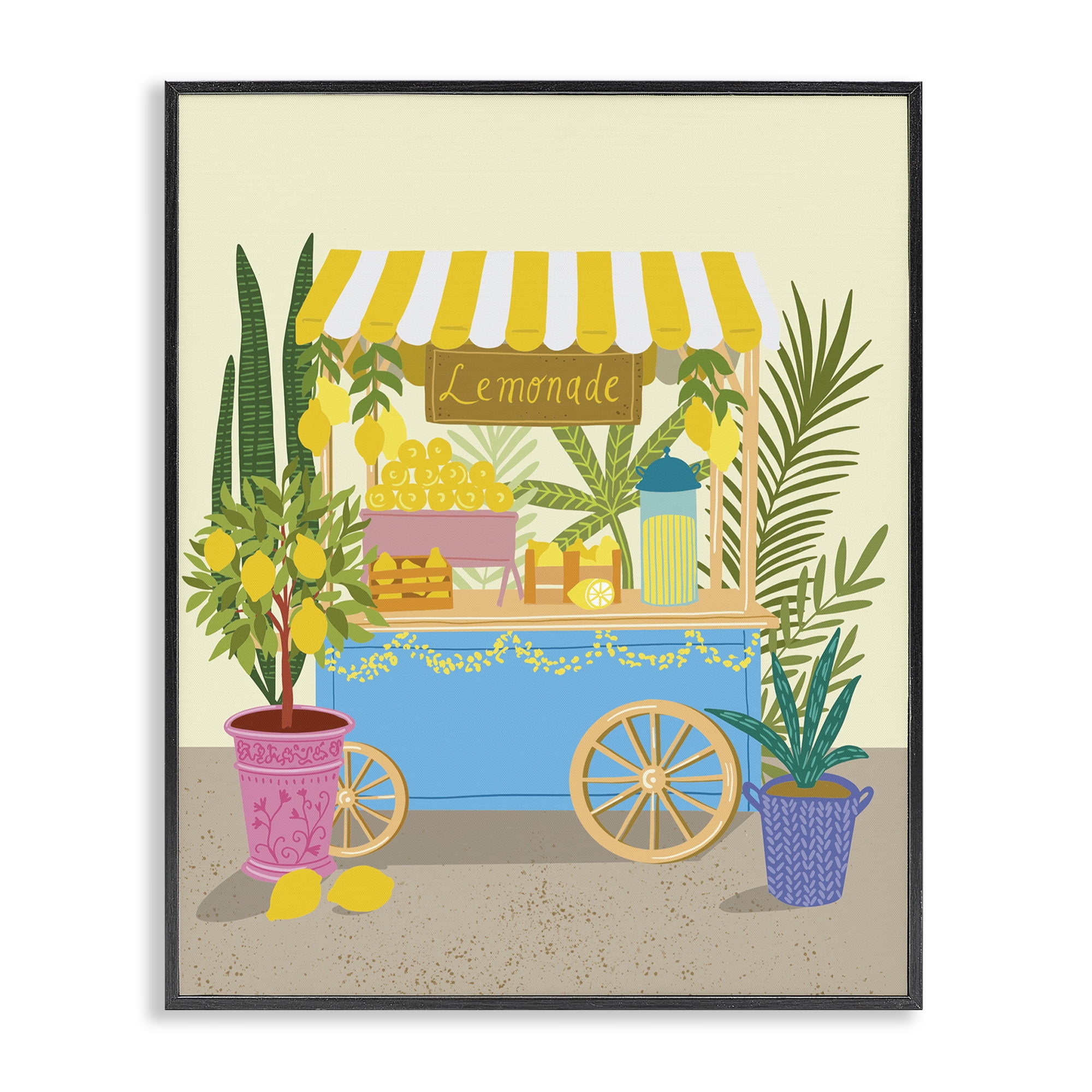 Stupell Industries Food Market Lemonade Stand Food & Beverage Painting Black Framed Art Print Wall Art, 16 x 20