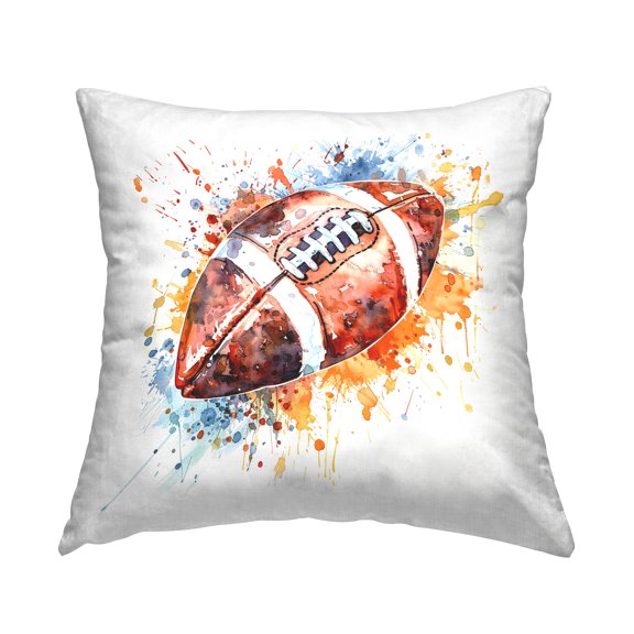 Stupell Industries Football Chromatic Splash Decorative Printed Throw Pillow Design by LSR Design Studio.
