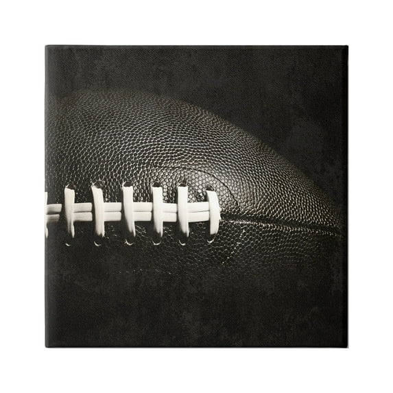 Stupell Industries Football Close Up Photography Sports Photography Gallery Wrapped Canvas Art Print Wall Art, 36 x 36