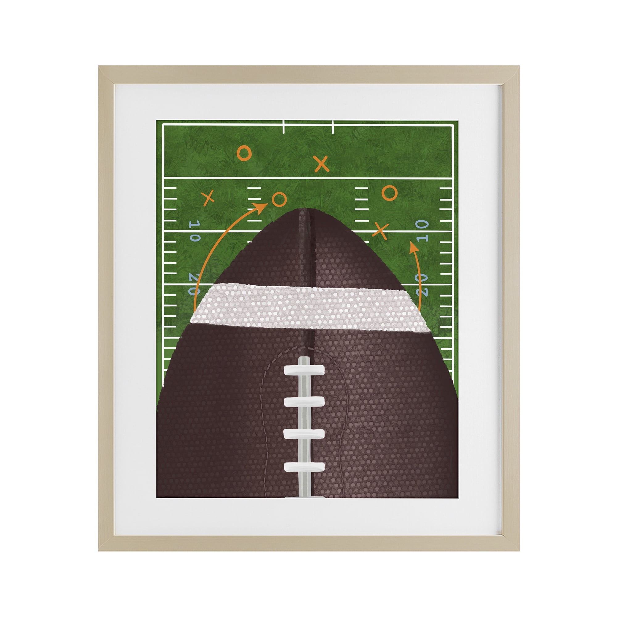 Stupell Industries Football Field Tactics Birch Framed Print Under Glass, design by Jennifer Stith