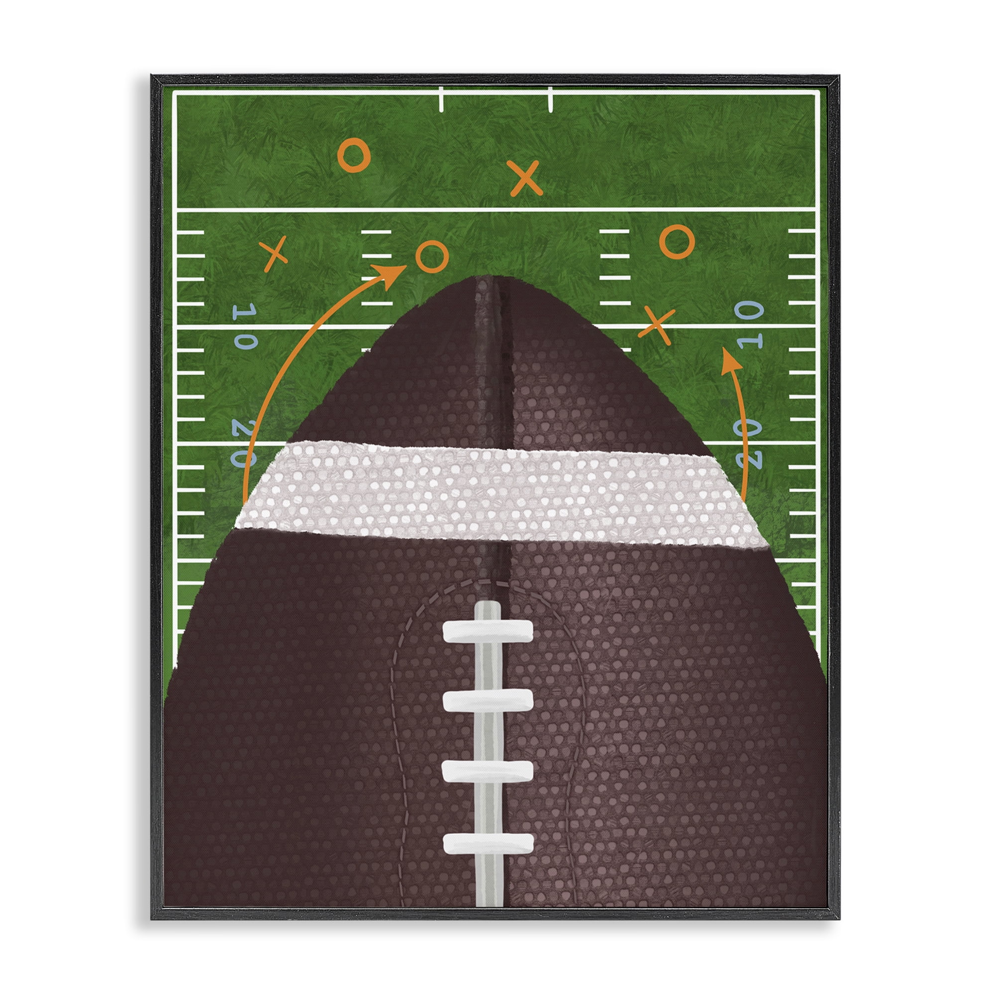 Stupell Industries Football Field Tactics Black Framed Giclee Art, design by Jennifer Stith