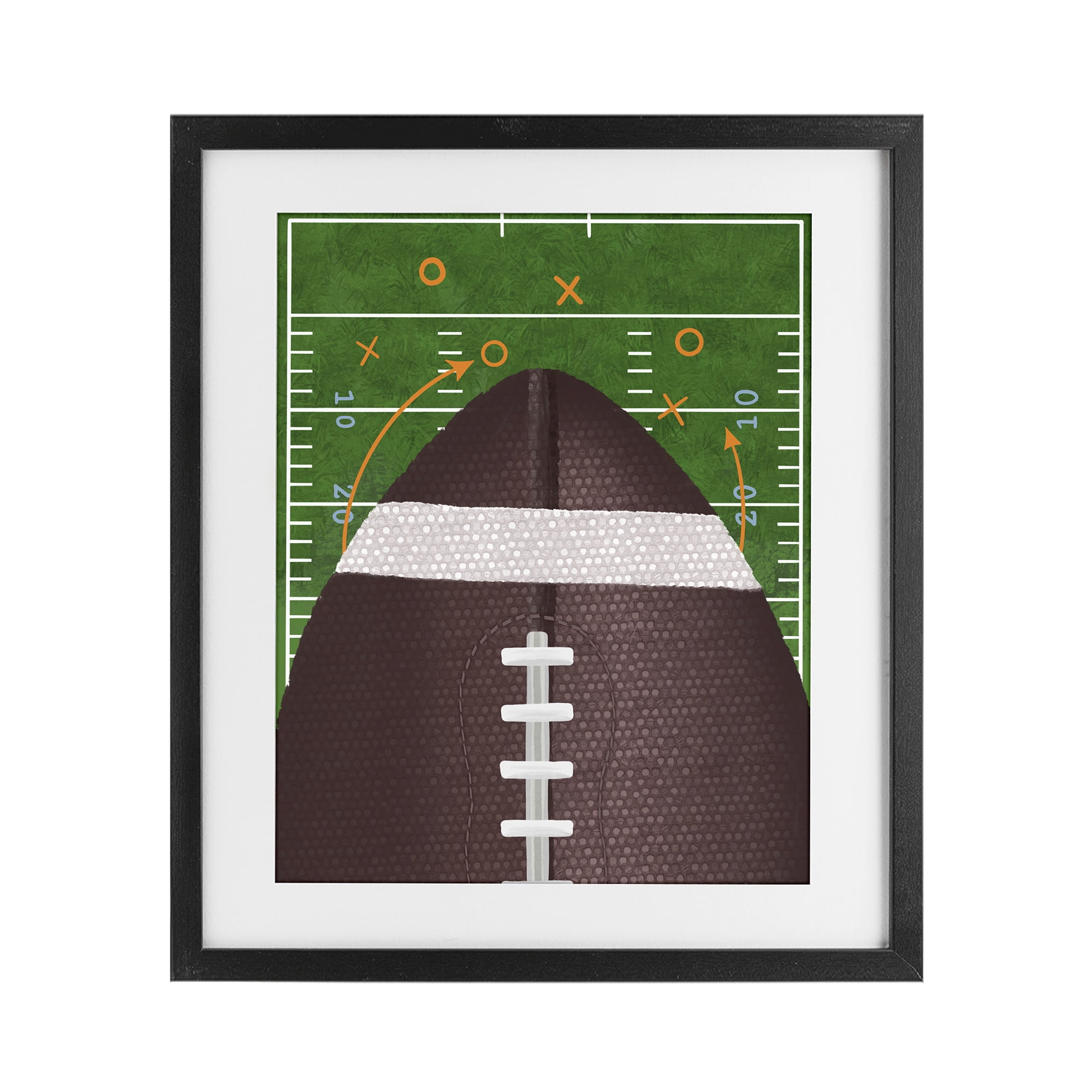 Stupell Industries Football Field Tactics Black Framed Print Under Glass, design by Jennifer Stith