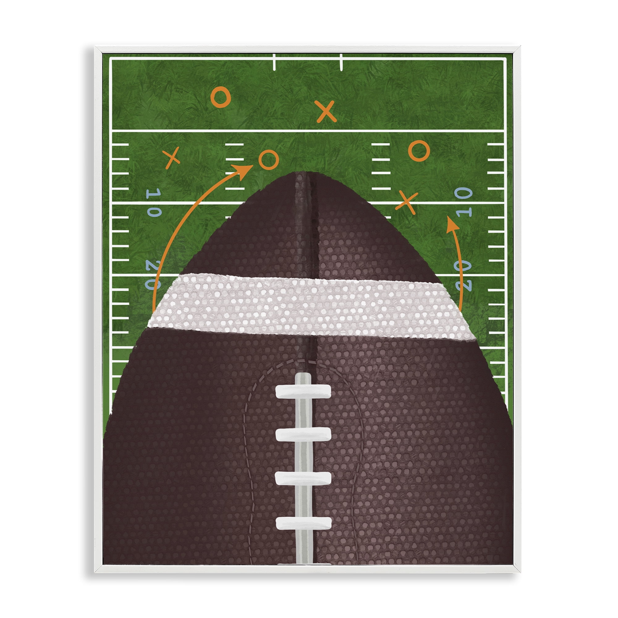 Stupell Industries Football Field Tactics White Framed Giclee Art, design by Jennifer Stith
