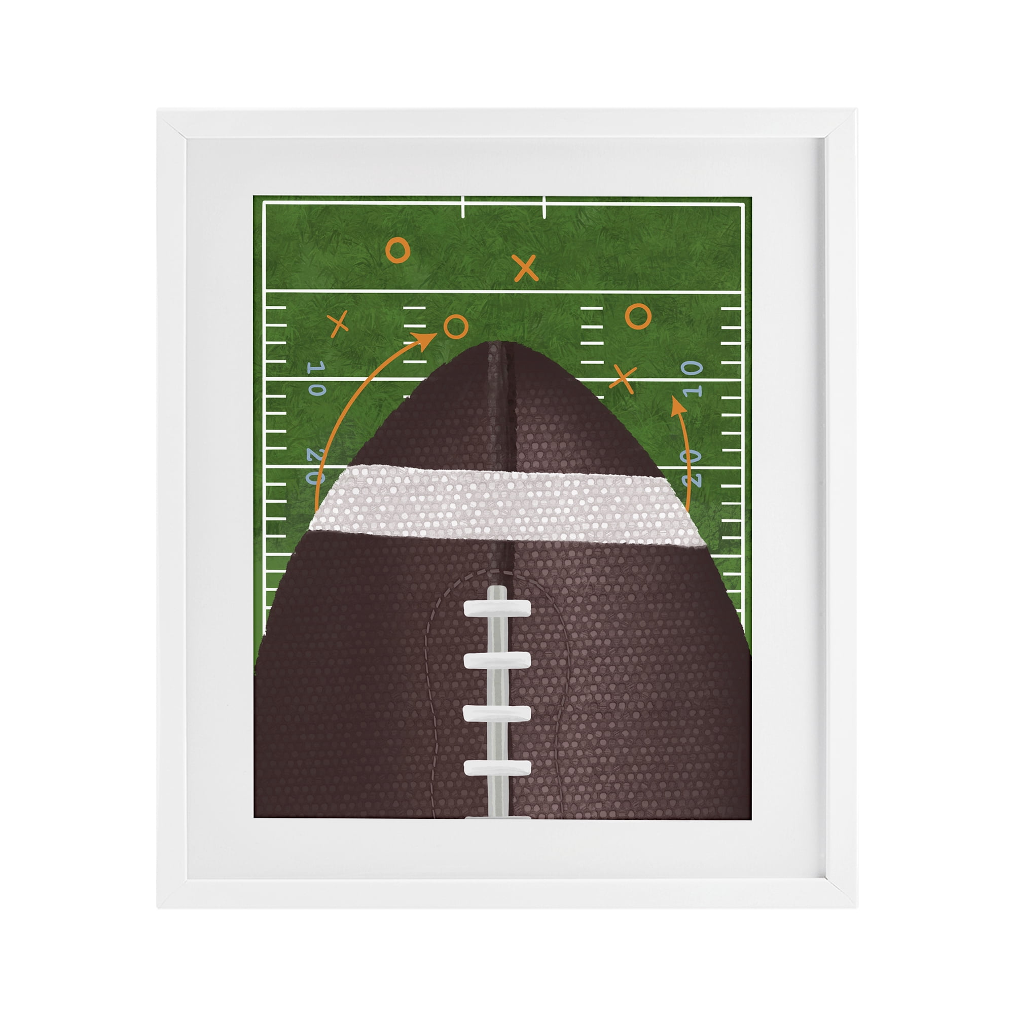 Stupell Industries Football Field Tactics White Framed Print Under Glass, design by Jennifer Stith