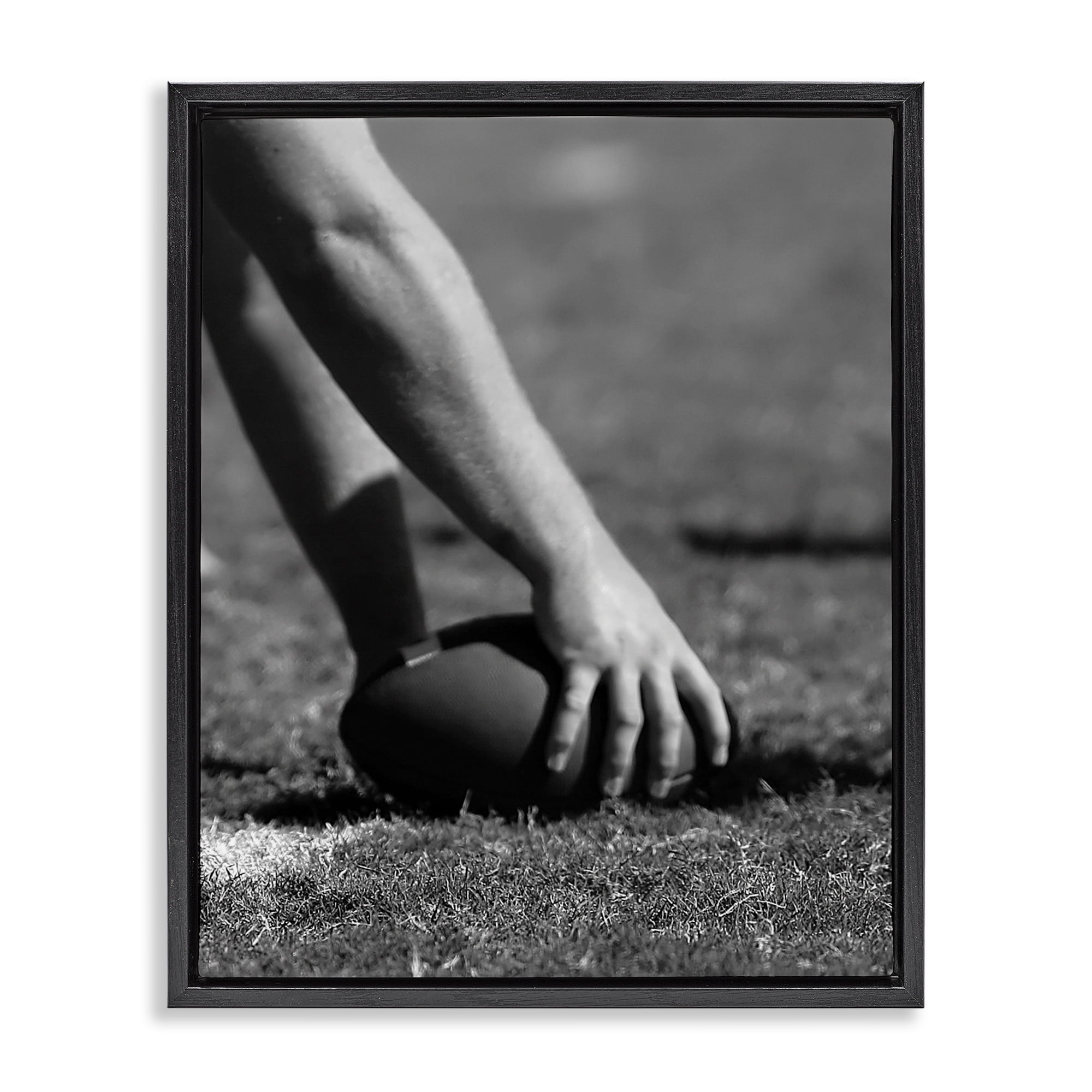 Stupell Industries Football Hike in Action Black Framed Floater Canvas Wall Art, design by Marcus Prime