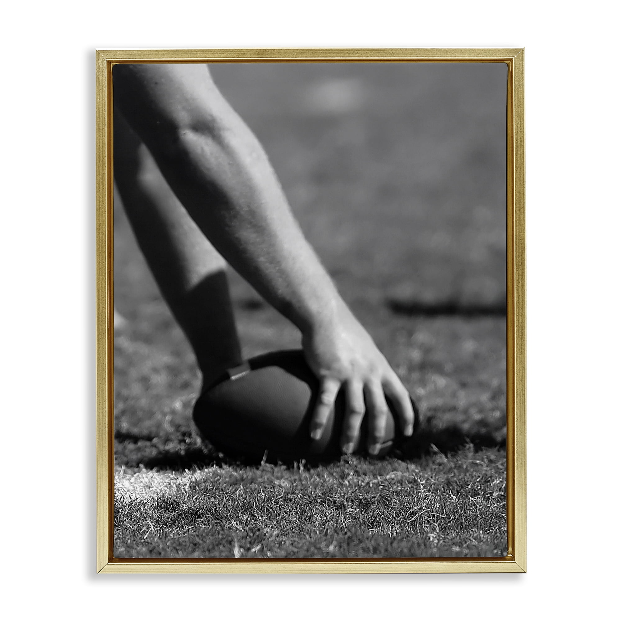 Stupell Industries Football Hike in Action Gold Framed Floater Canvas Wall Art, design by Marcus Prime