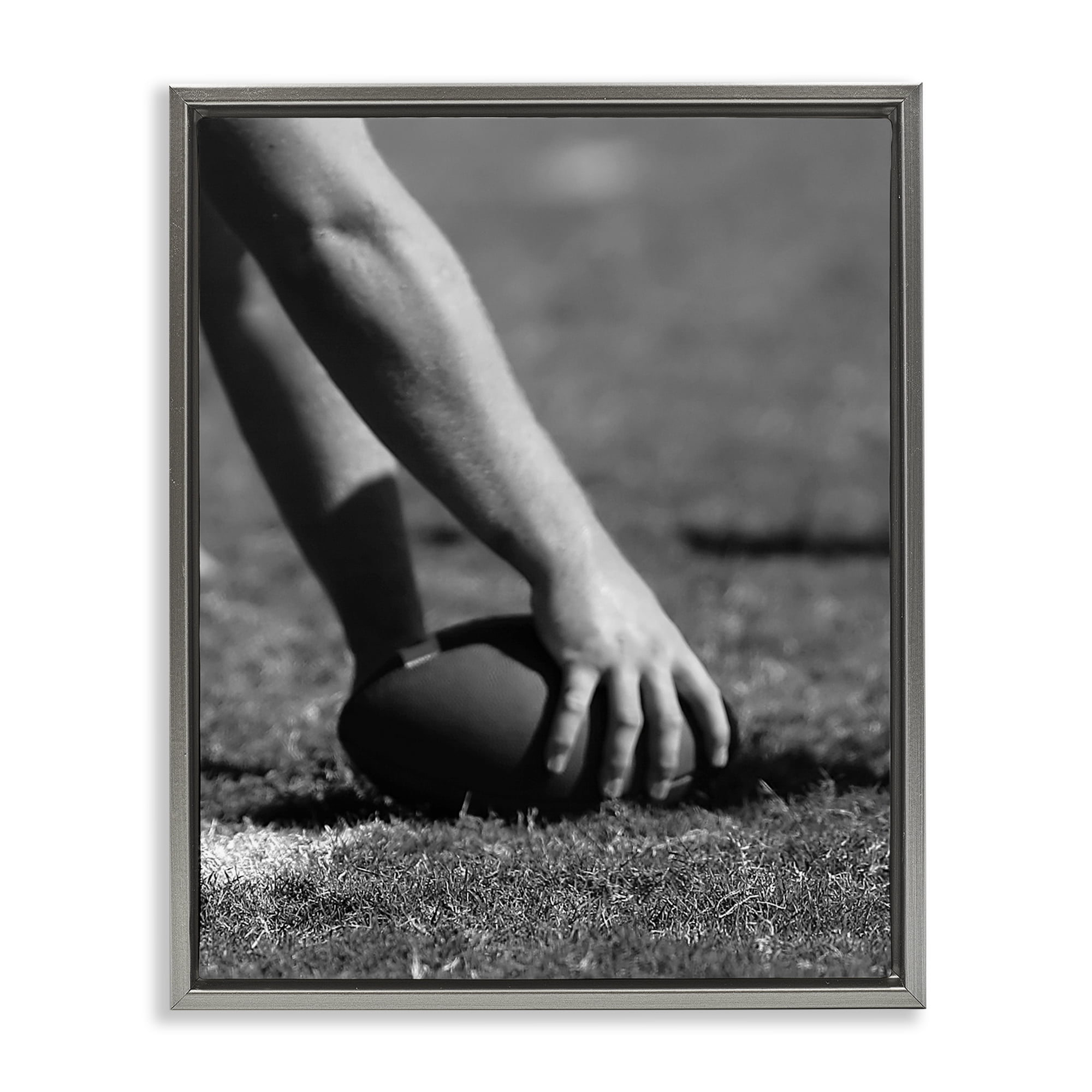 Stupell Industries Football Hike in Action Gray Framed Floater Canvas Wall Art, design by Marcus Prime