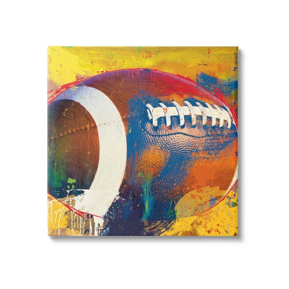 Stupell Industries Football Paint Splatter Sports Graphic Art Gallery Wrapped Canvas Print Wall Art, Design by Savannah Miller
