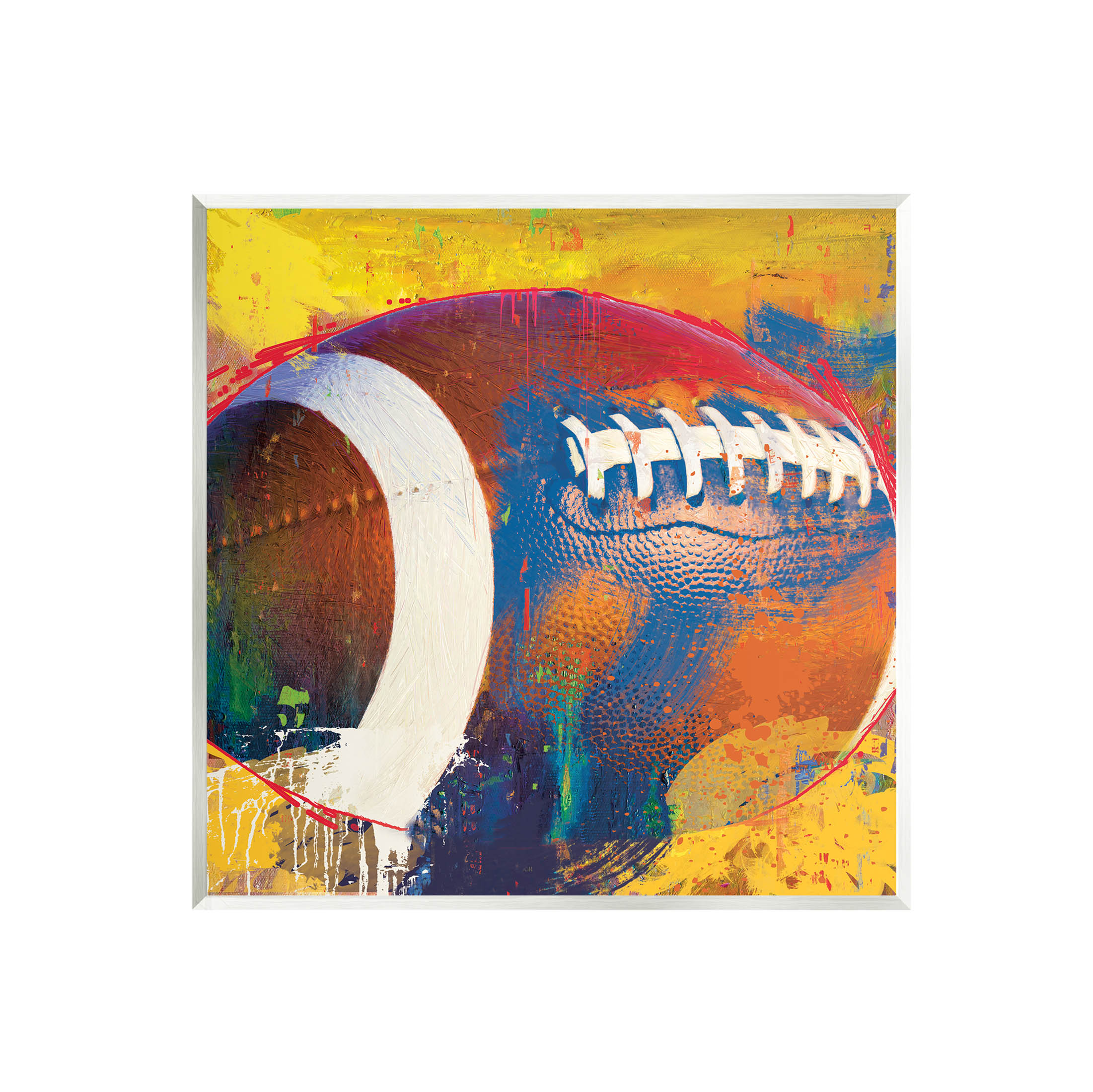 Stupell Industries Football Paint Splatter Sports Graphic Art Unframed Art Print Wall Art, Design by Savannah Miller