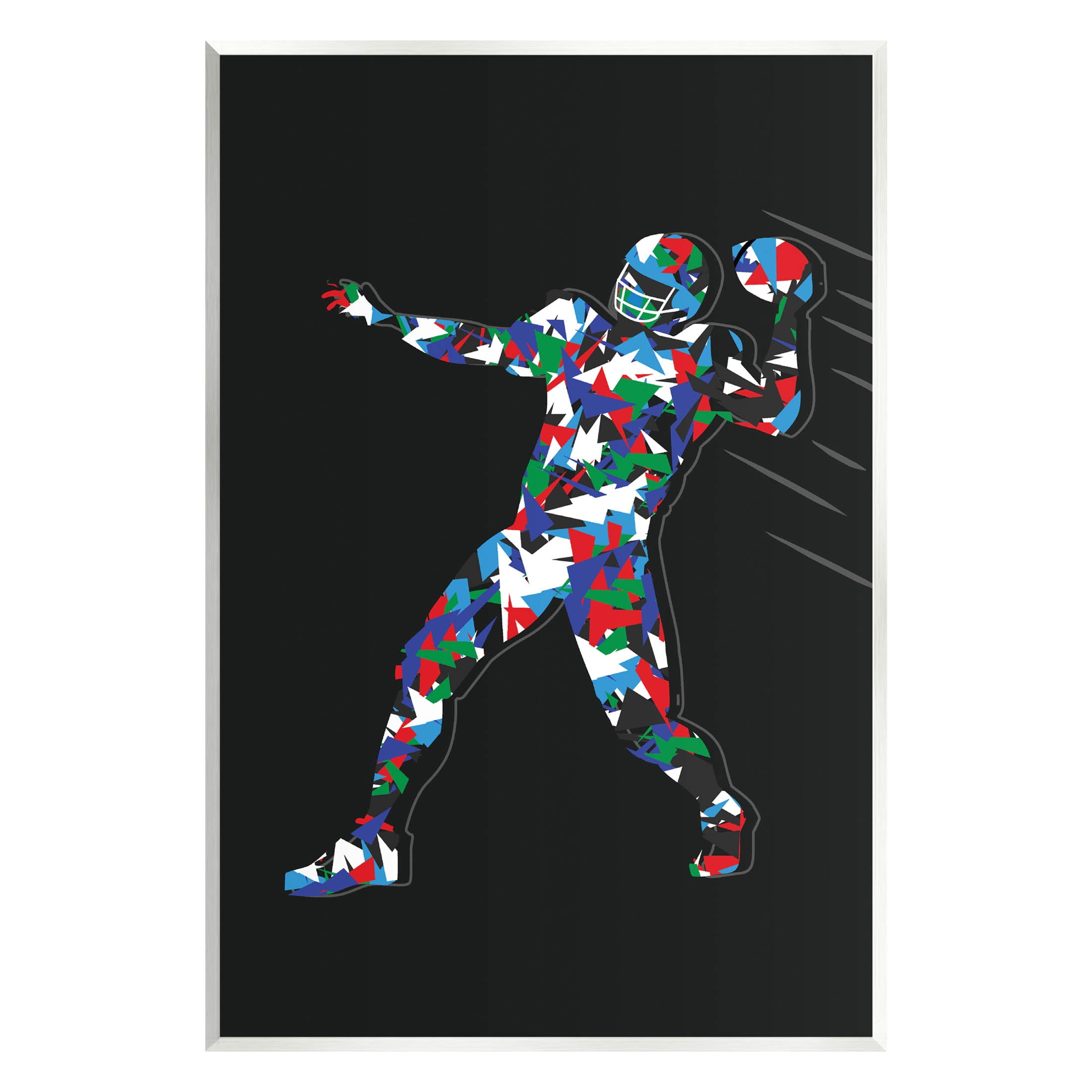 Stupell Industries Football Player Abstract Pattern Graphic Art Unframed Art Print Wall Art, Design by Arrolynn Weiderhold