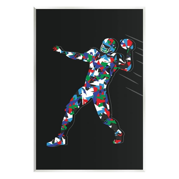Stupell Industries Football Player Abstract Pattern Graphic Art Unframed Art Print Wall Art, Design by Arrolynn Weiderhold