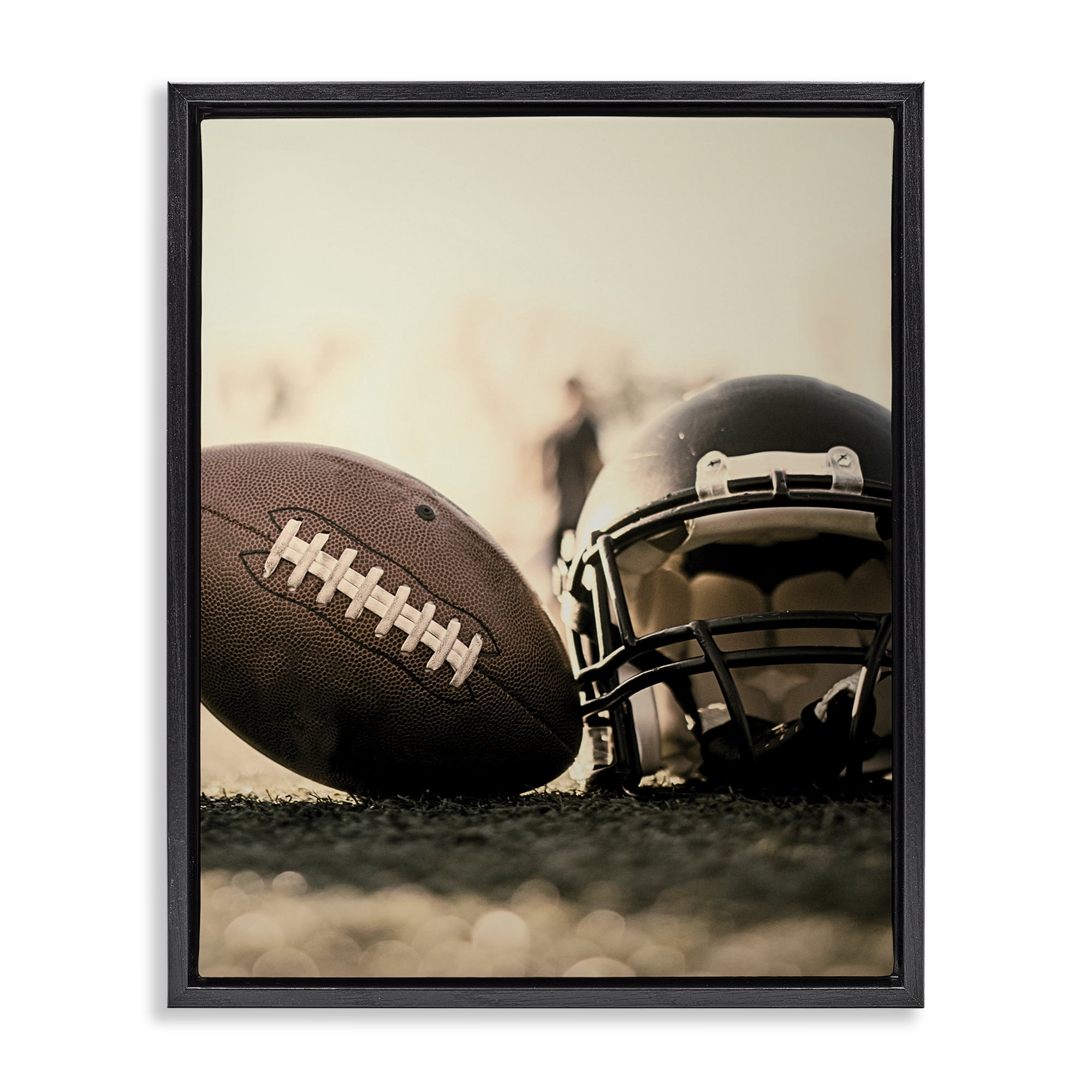 Stupell Industries Football Stand Alone Black Framed Floater Canvas Wall Art, design by Jesse Keith