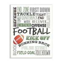 Stupell Industries Football Team Game Terms Kids' Sports Typography Sports Painting Unframed Art Print Wall Art, 10 x 15