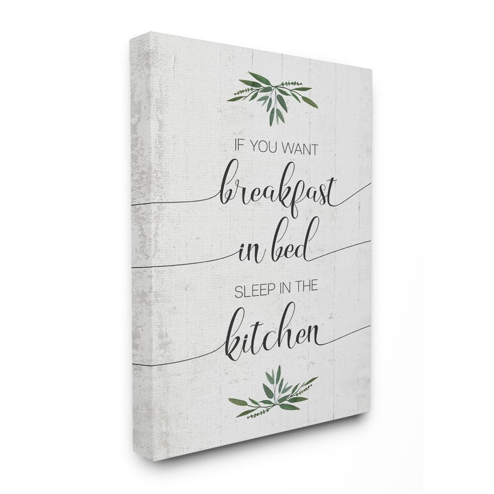 Stupell Industries For Breakfast in Bed Sleep In Kitchen Sassy Phrase Designed by Daphne Polselli