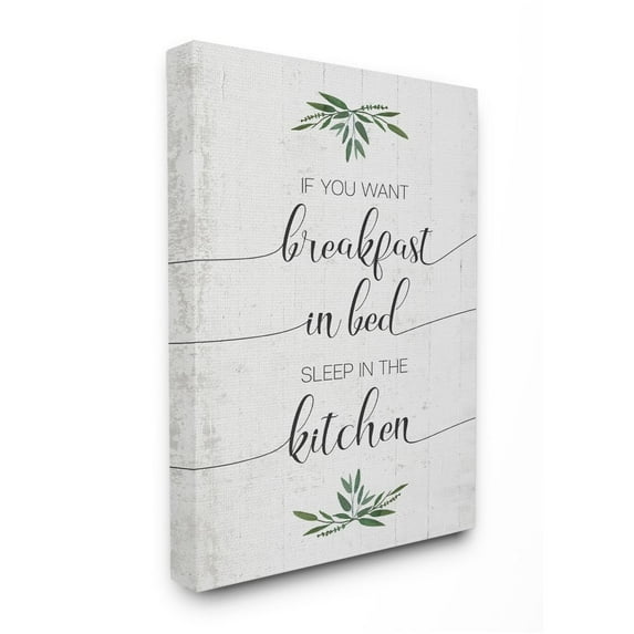 Stupell Industries For Breakfast in Bed Sleep In Kitchen Sassy Phrase Designed by Daphne Polselli