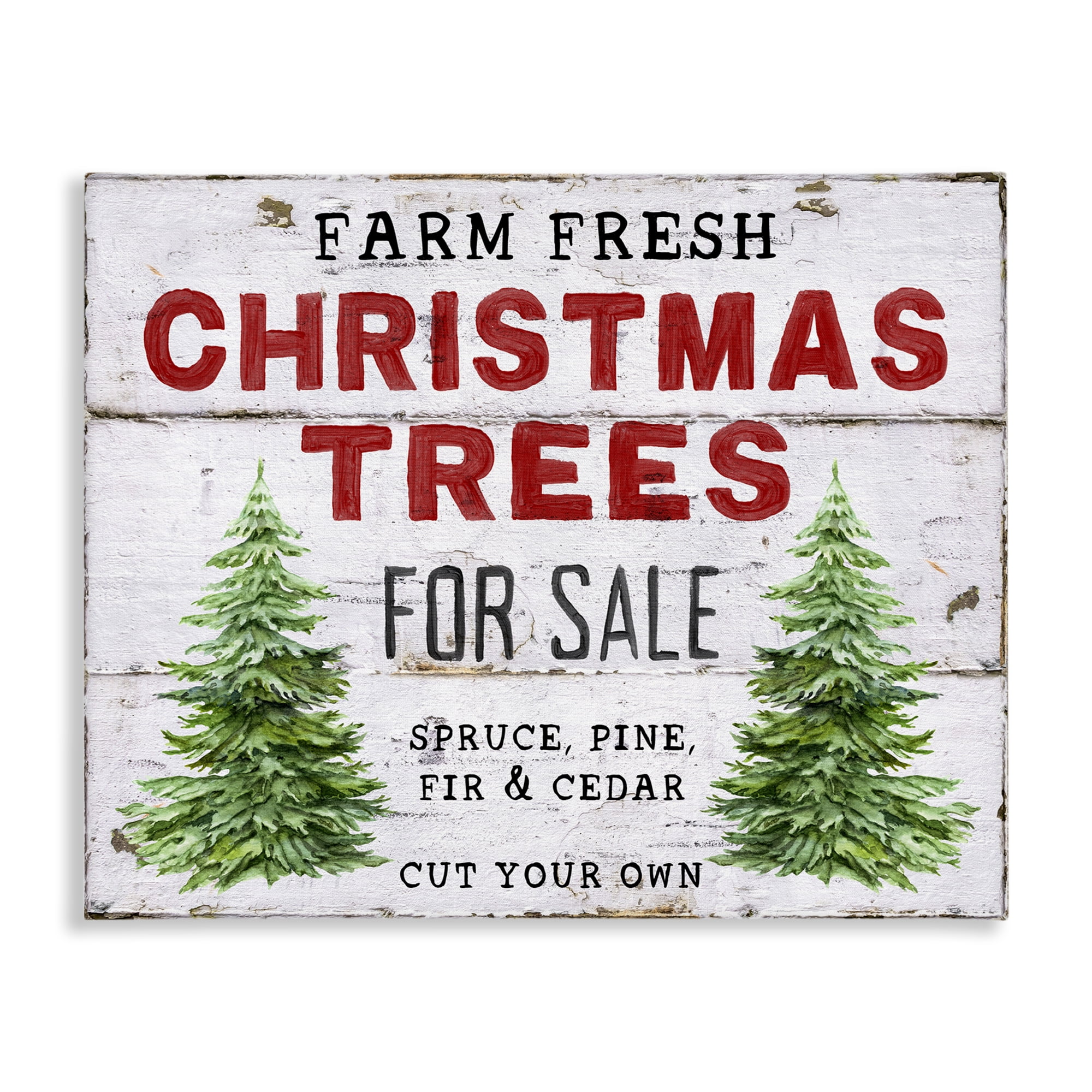 Stupell Industries For Sale Christmas Trees Holiday Painting Gallery Wrapped Canvas Art Prints Wall Art, 30 x 24