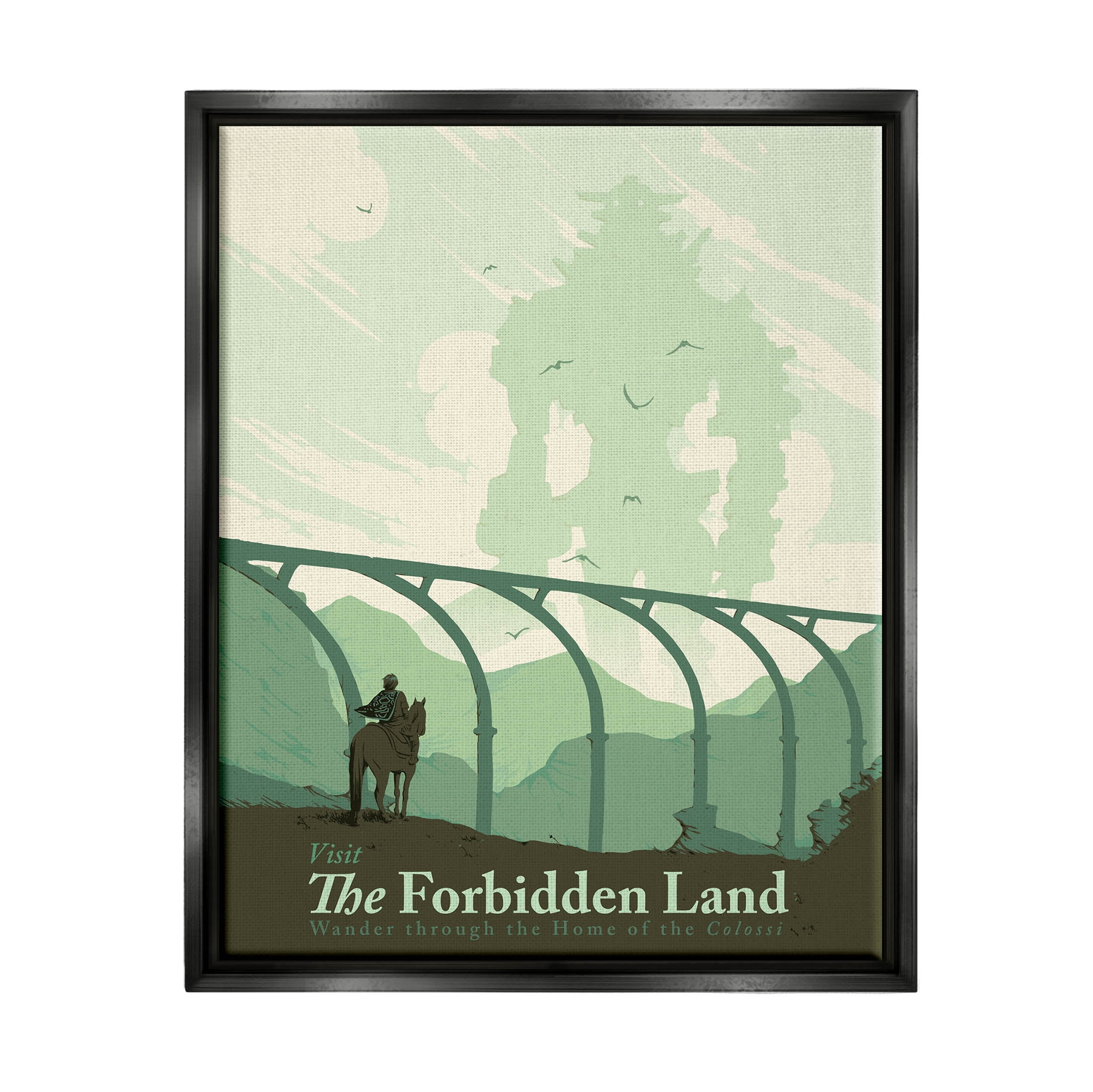Stupell Industries Forbidden Land Intense Landscape Fantasy Graphic Art Jet Black Floating Framed Canvas Print Wall Art, Design by Matheus Lopes Castro