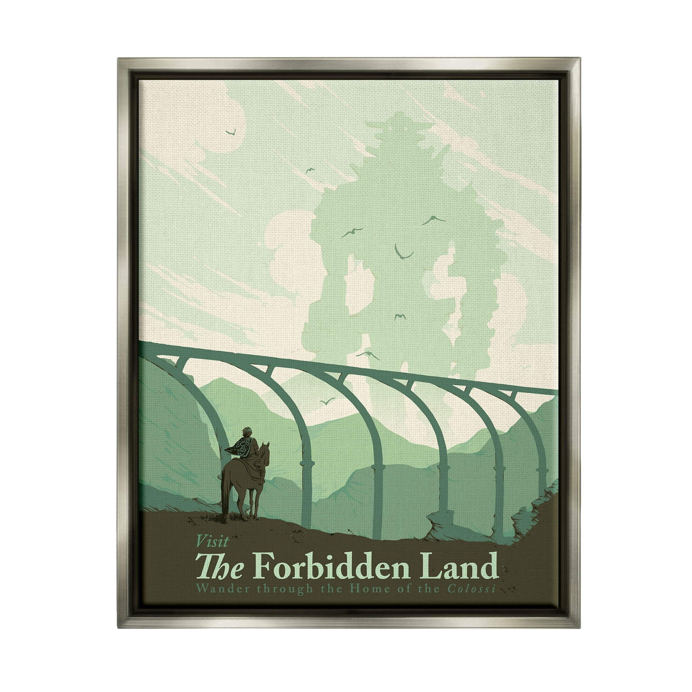 Stupell Industries Forbidden Land Intense Landscape Fantasy Graphic Art Luster Gray Floating Framed Canvas Print Wall Art, Design by Matheus Lopes Castro