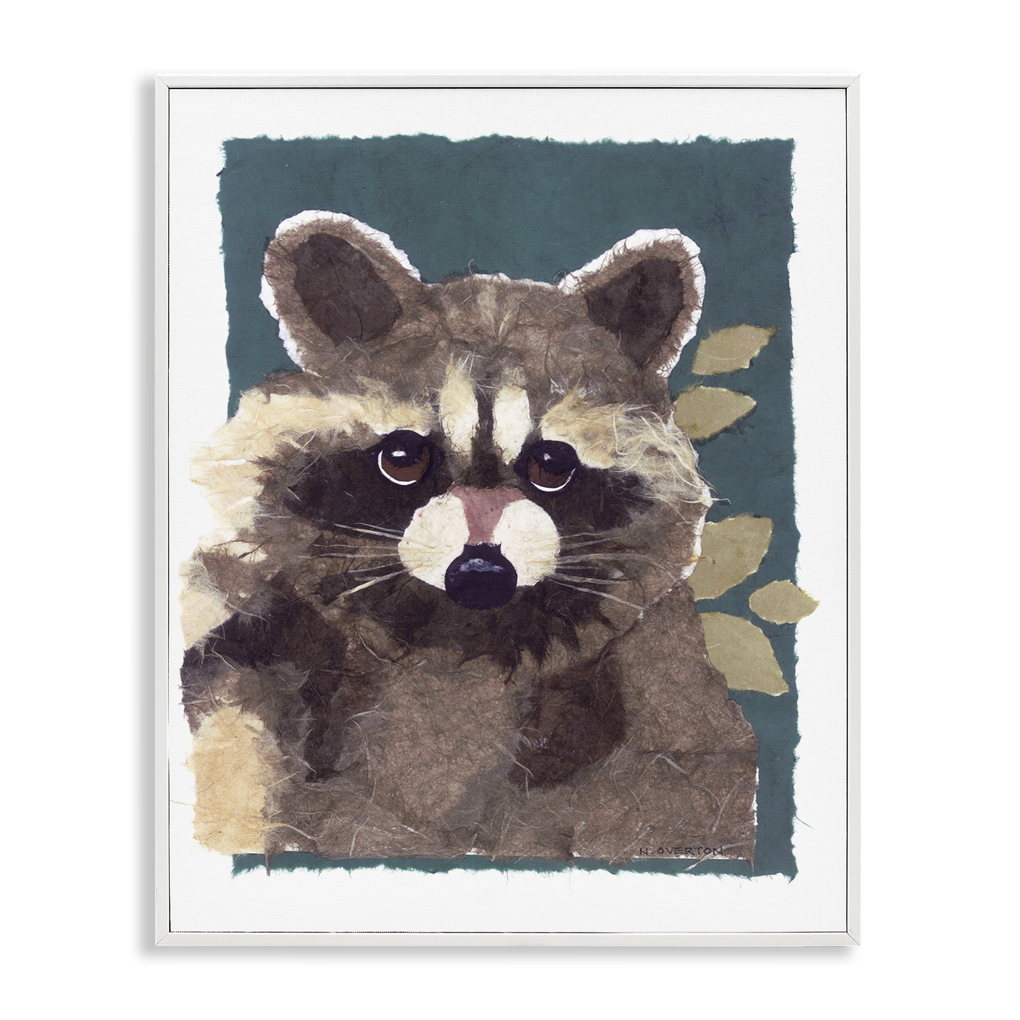 Stupell Industries Forest Animal Raccoon Animals & Insects Painting White Framed Art Print Wall Art, 11 x 14