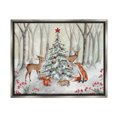 thumbnail image 1 of Stupell Industries Forest Animals & Christmas Tree Holiday Painting Gray Floater Framed Canvas Art Print Wall Art, 31 x 25, 1 of 10