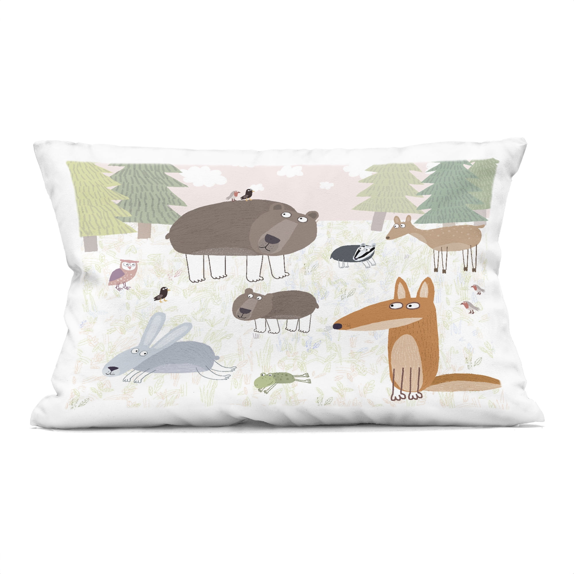 Stupell Industries Forest Animals Out and About Decorative Printed Throw Pillow, design by Carla Daly, 14 x 7 x 20