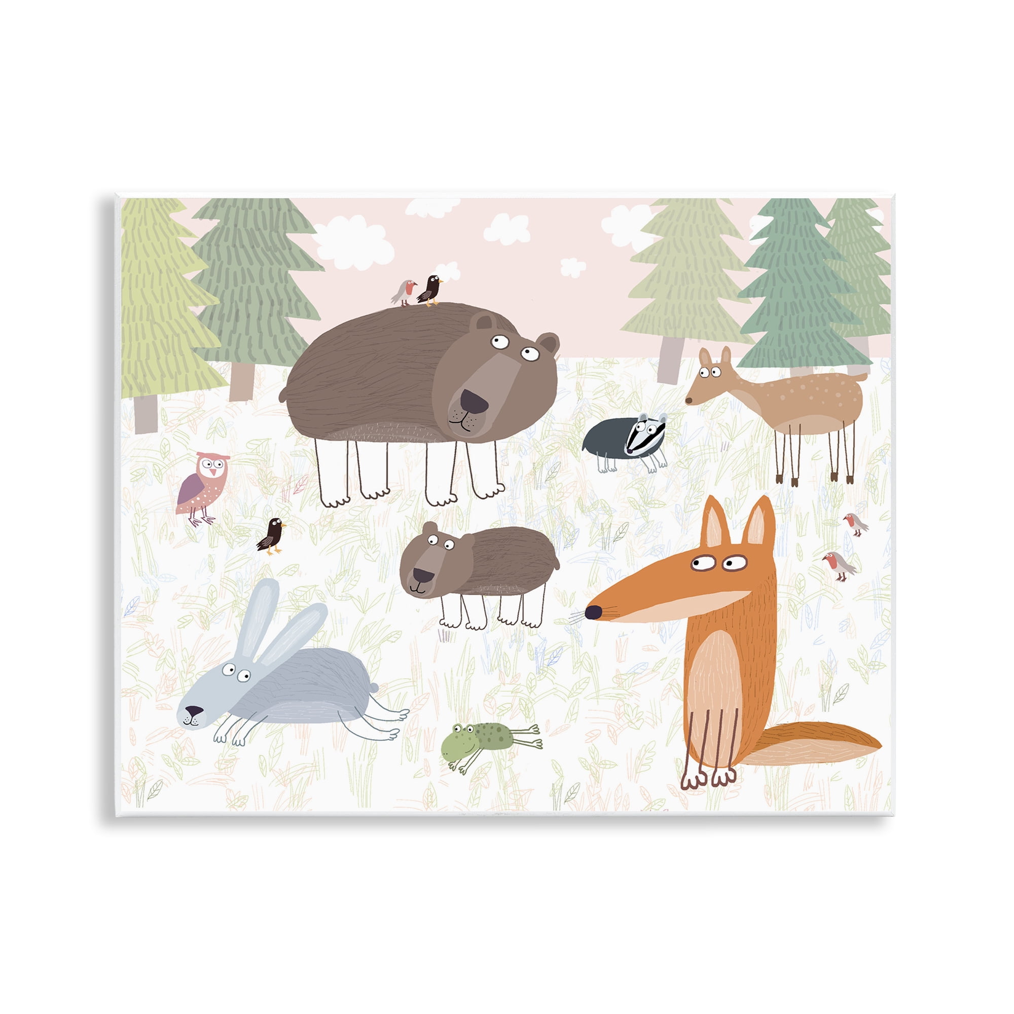 Stupell Industries Forest Animals Out and About Wall Plaque Art, design by Carla Daly