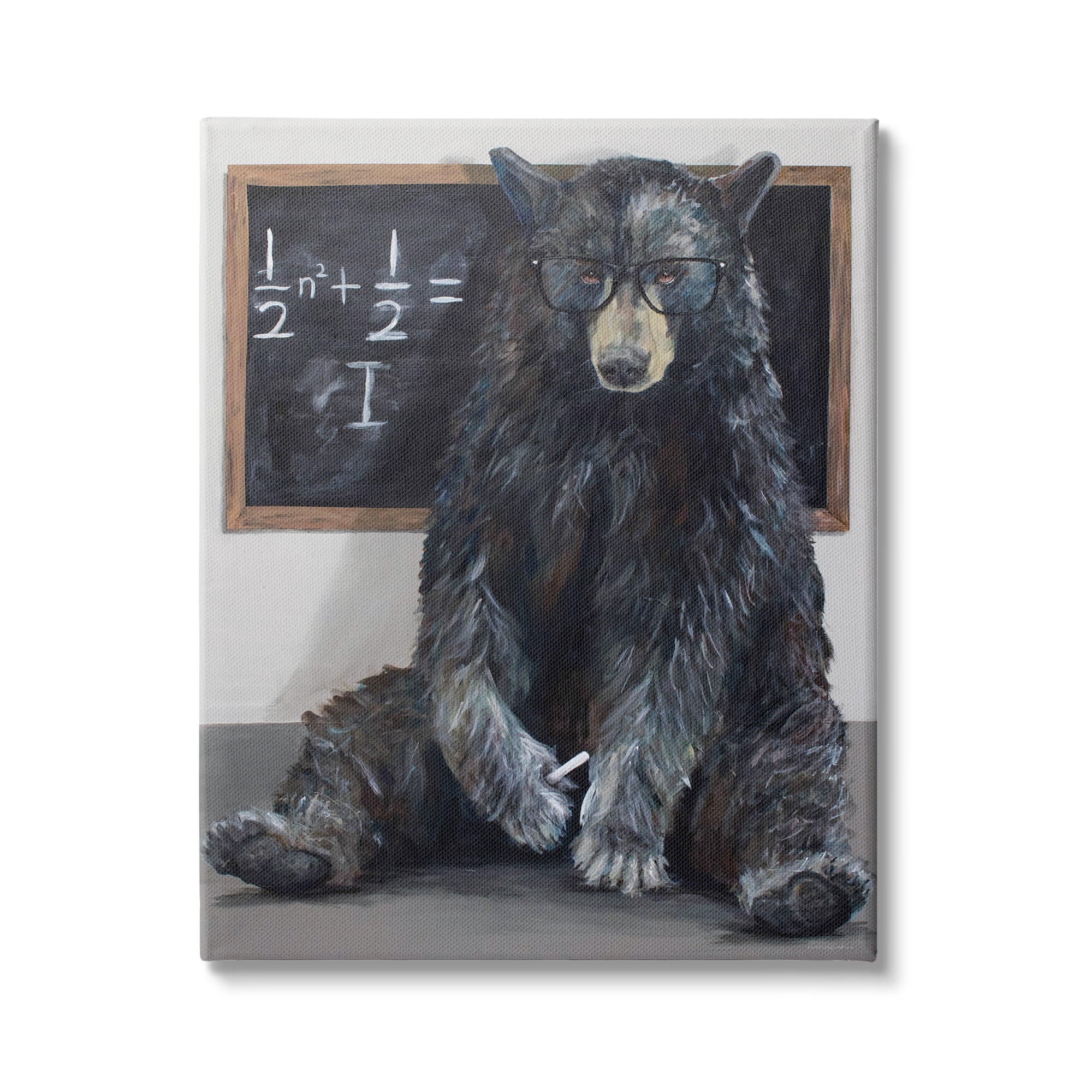 Stupell Industries Forest Bear Teacher Algebra Equation Math School Room, 16 x 20, Design by Kamdon Kreations